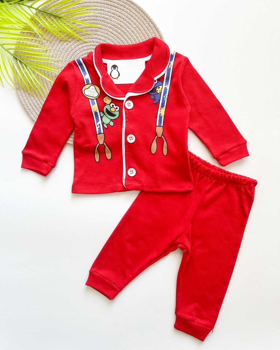 Bebek Pijama Takımı AÜ30 - Kırmızı