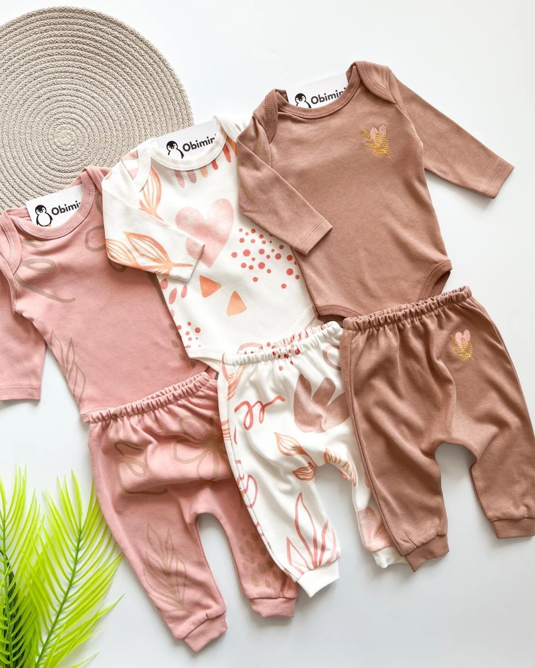 Çiçek Çizgili 3lü Bebek Takımı AÜ134