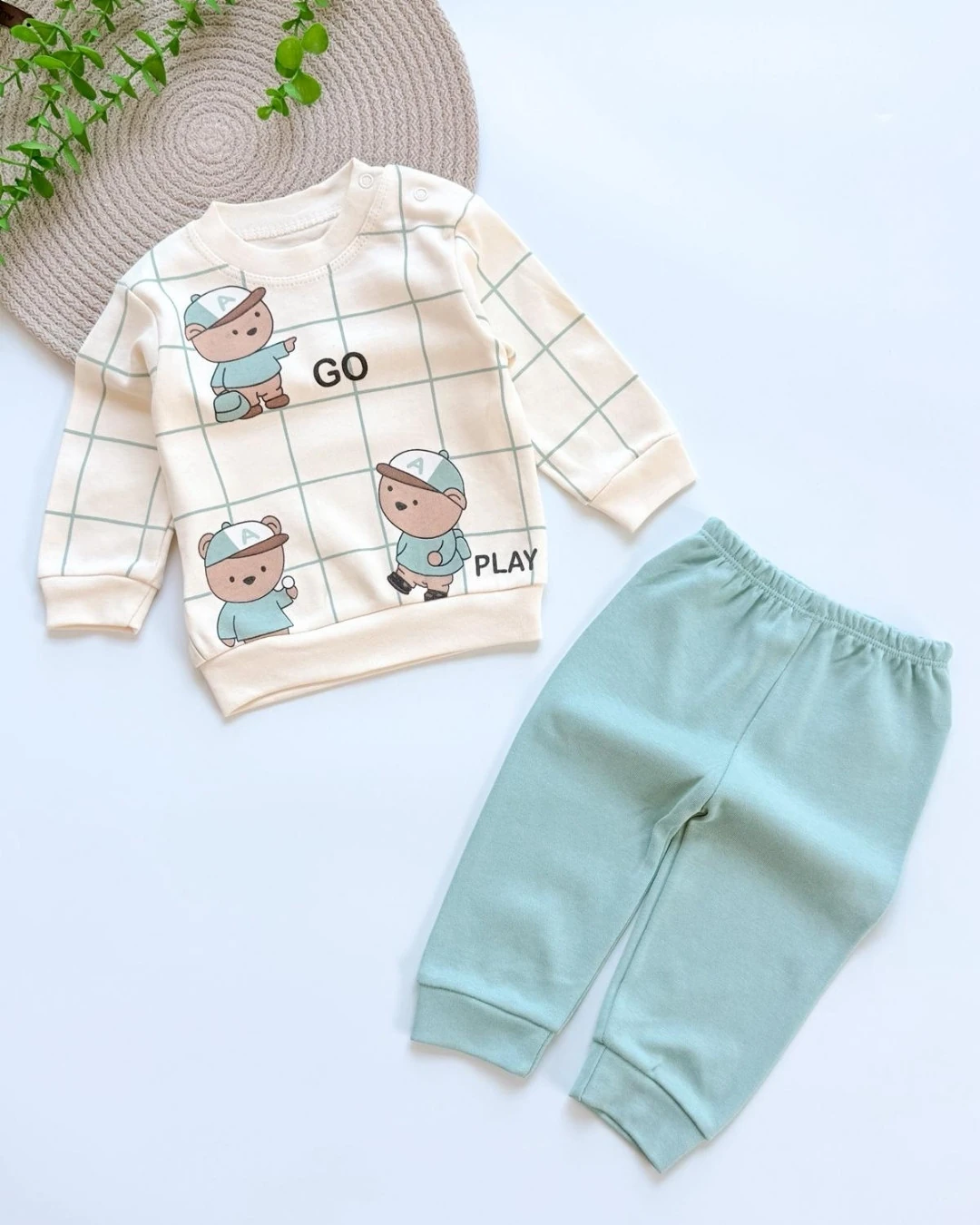 Go Play Erkek Bebek Alt Üst Takım AÜ158 - Yeşil