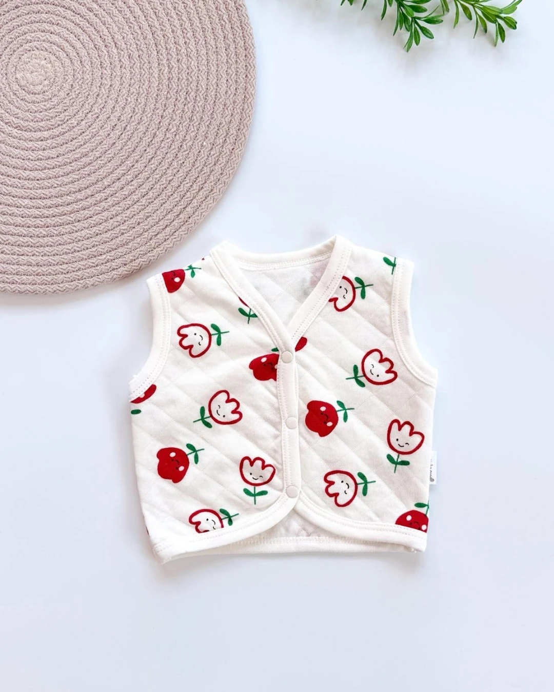 Kolsuz Desenli Bebek Yeleği  - lale