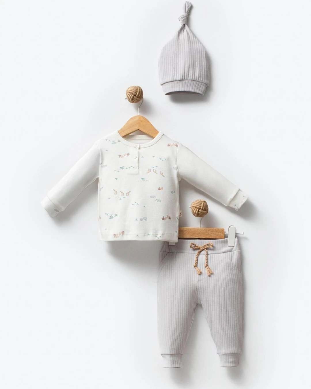 Jungle Alt Üst Şapkalı Takım AÜ159 - Gri