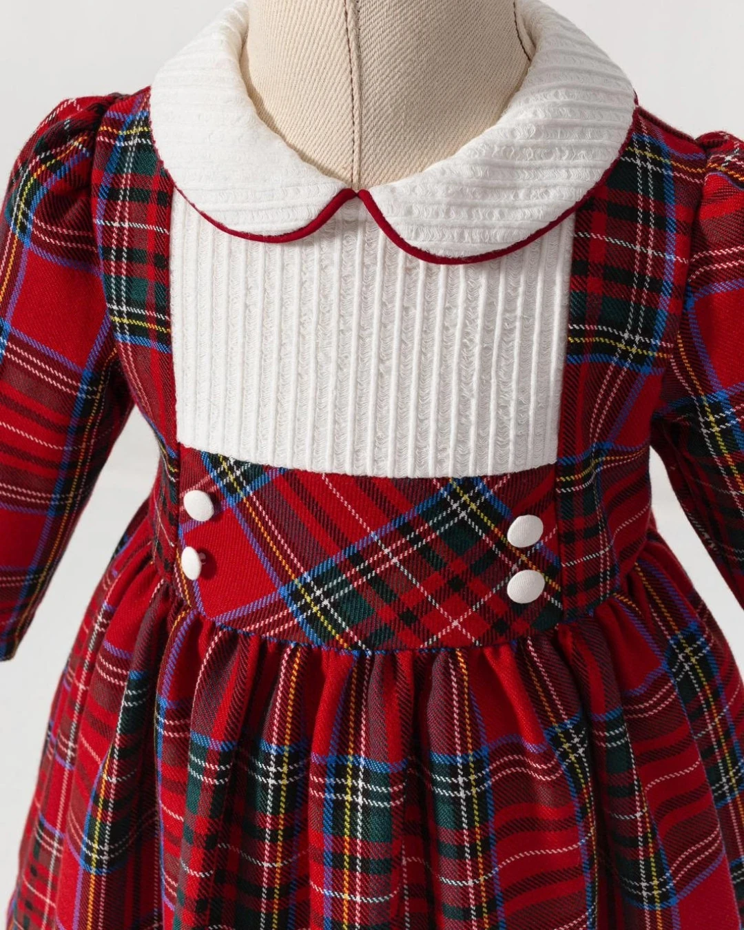 Parla Premium Ekose Astarlı Kız Bebek Elbise ELB20