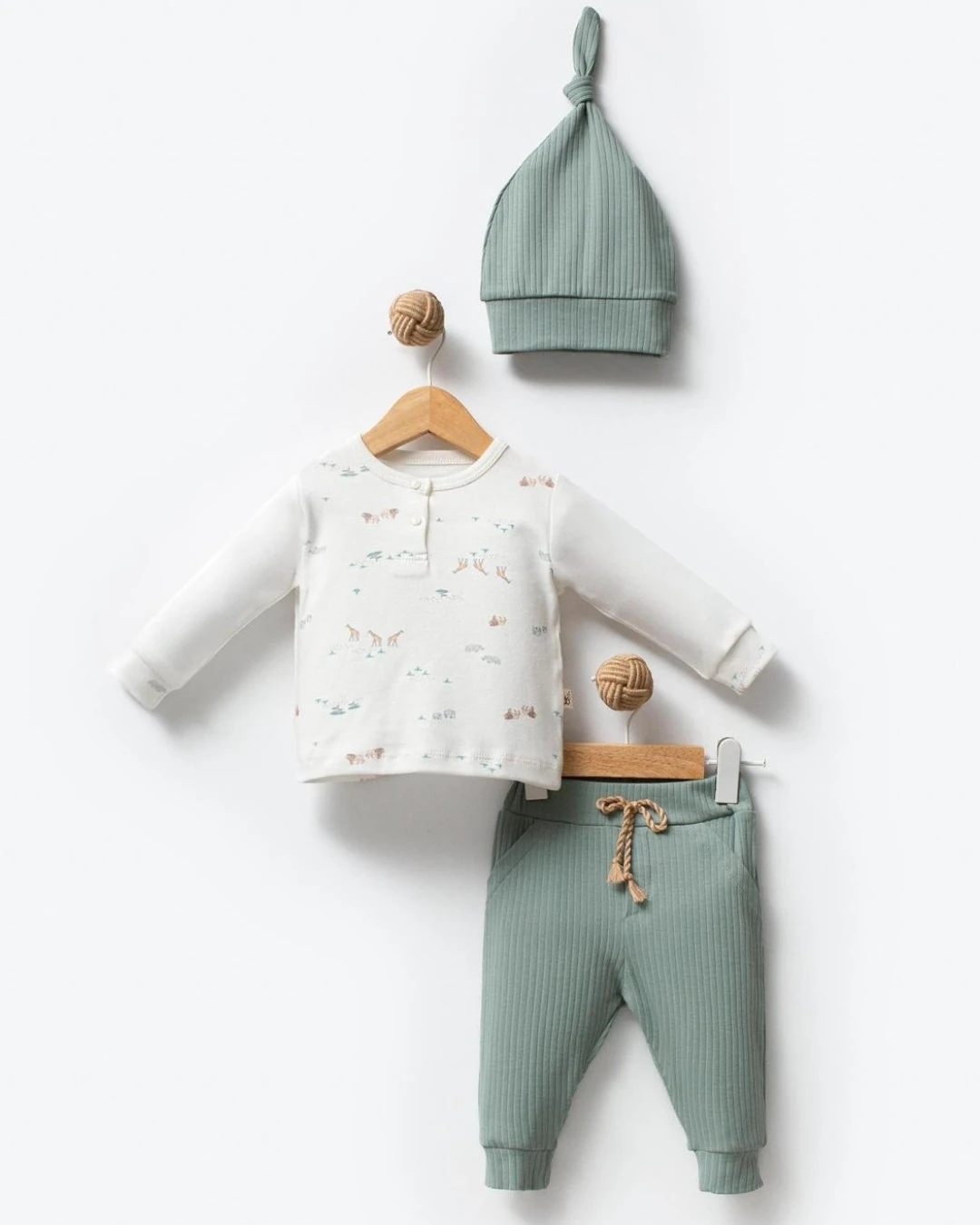 Jungle Alt Üst Şapkalı Takım AÜ159 - Yeşil