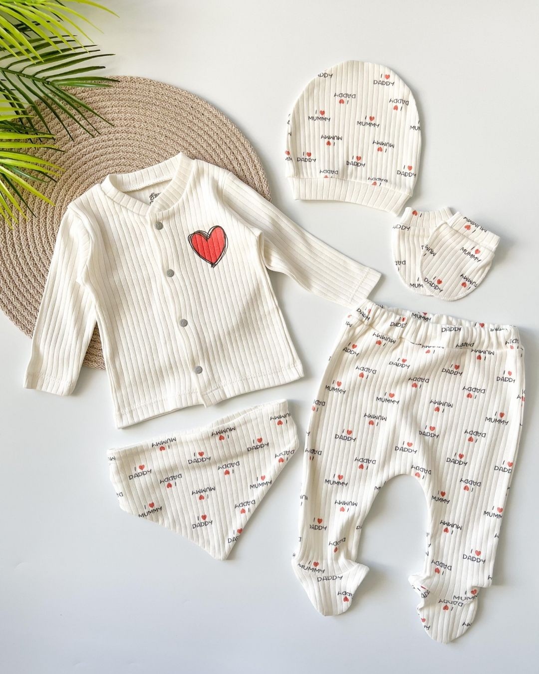 I mum Dad Yazılı 5 Parça Bebek Hastane Çıkış Seti HS14