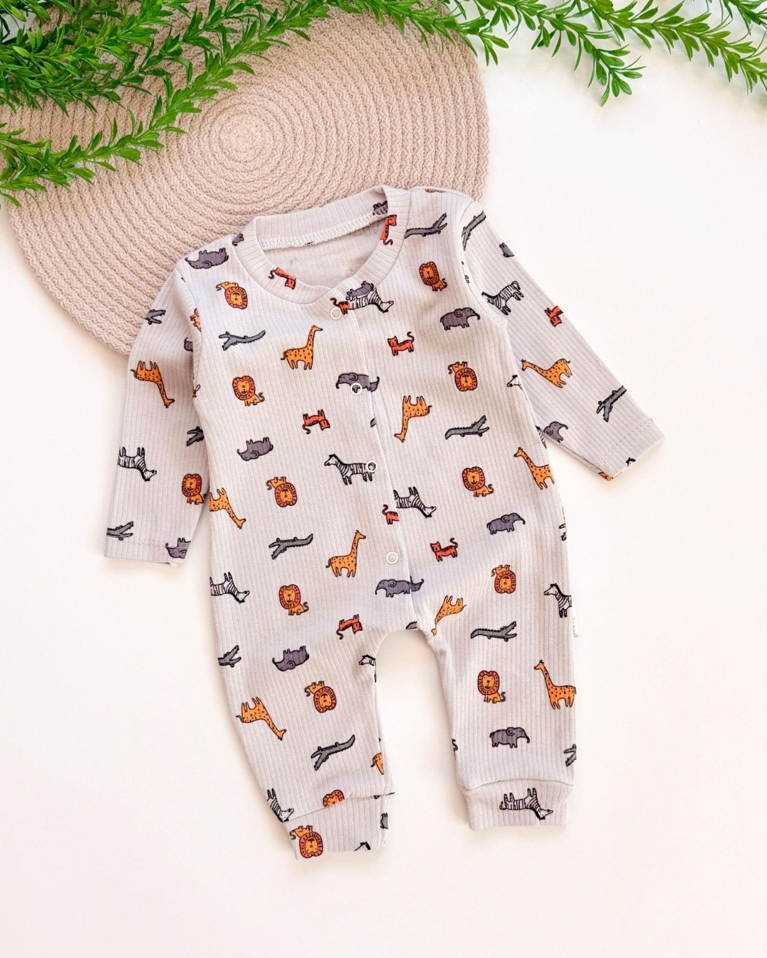 Animal Erkek Bebek Tulumu - Gri