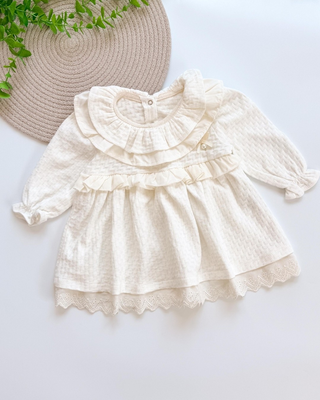 Baby Charm Kız Bebek Elbisesi ELB14 - Ekru