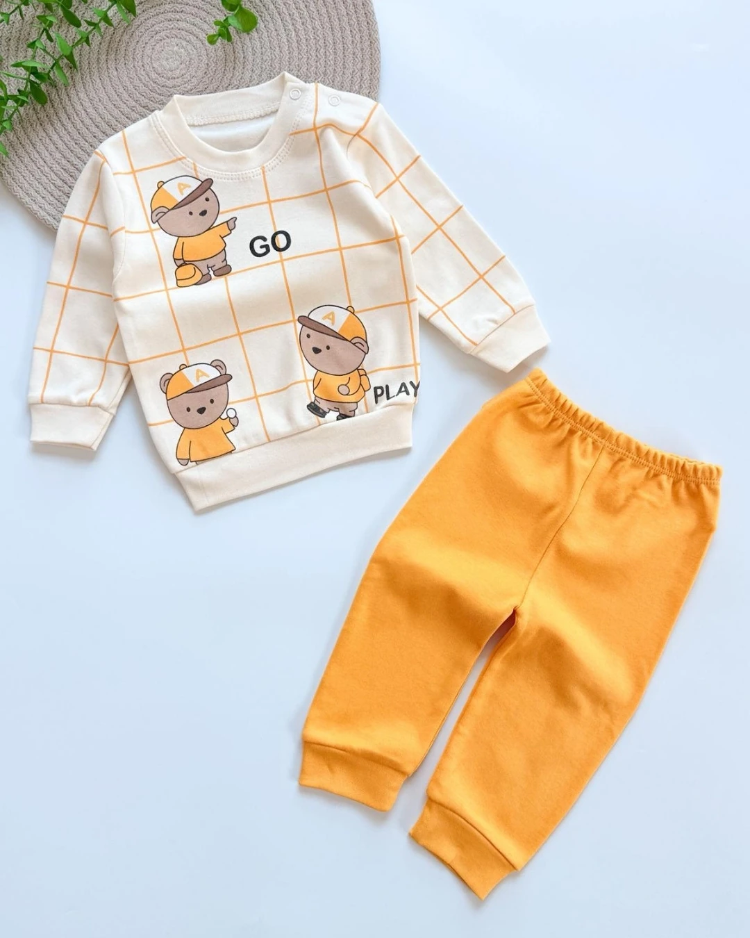 Go Play Erkek Bebek Alt Üst Takım AÜ158 - Sarı
