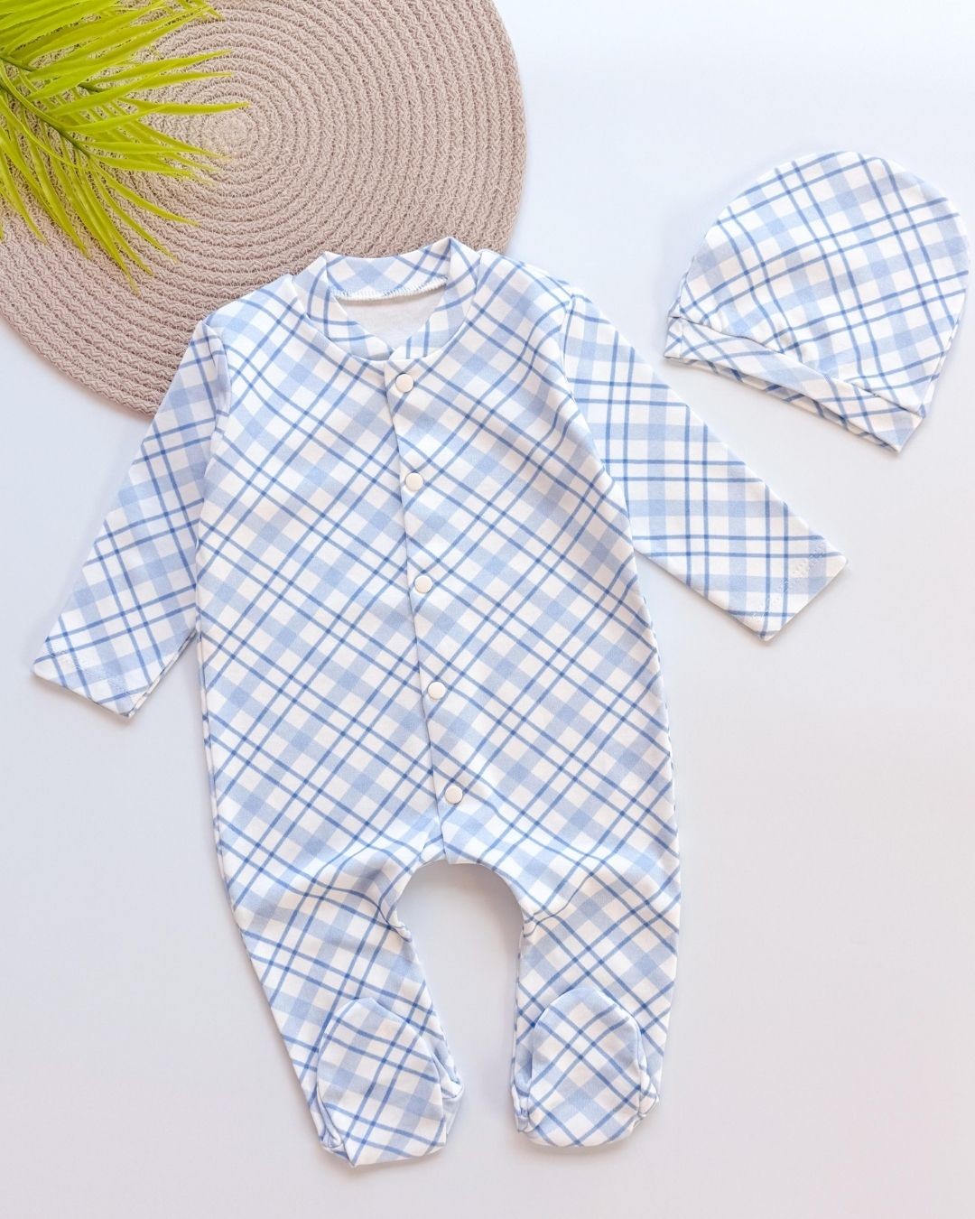 Yumuşacık Dokulu Şapkalı Patikli Bebek Tulumu TLM102