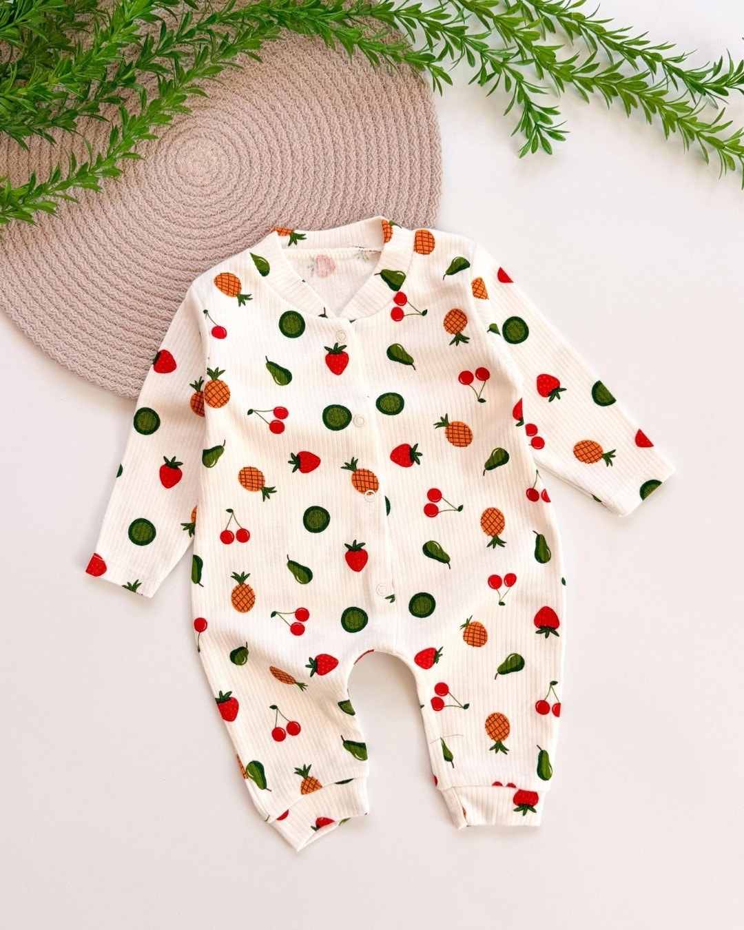 Fruit Pamuklu Bebek Tulumu - Beyaz