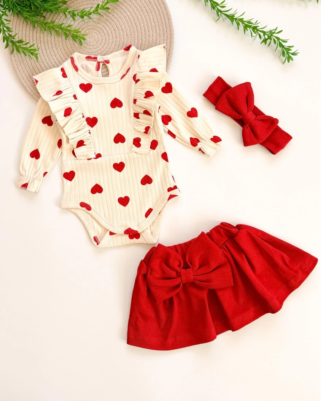 Love Dream Etekli 3 Parça Kız Bebek Takımı