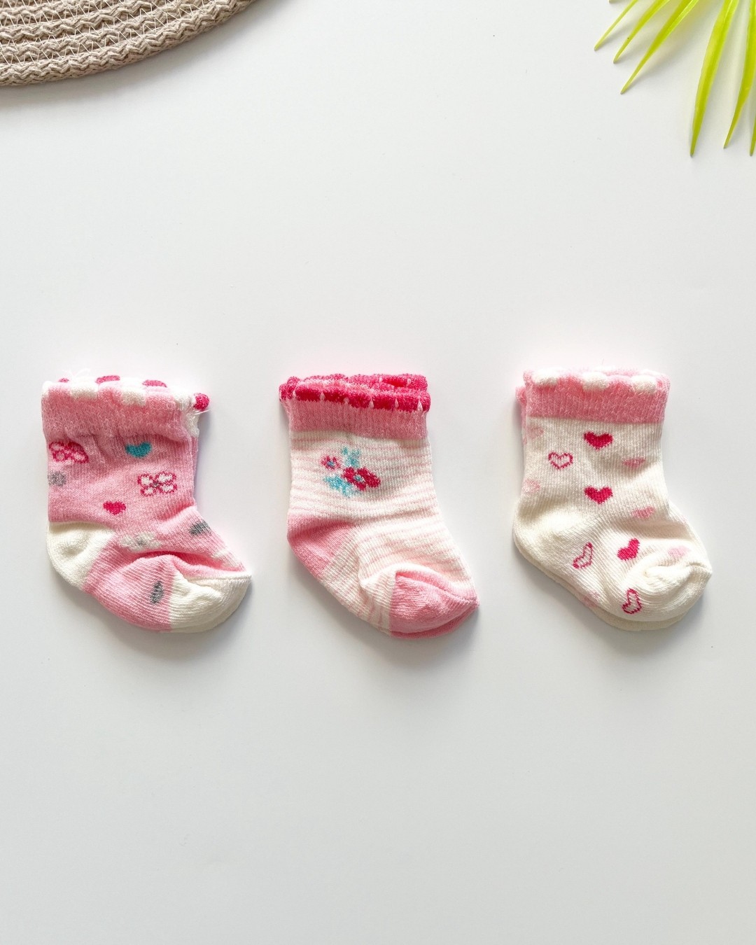 3'lü Bebek Çorabı  - Rose