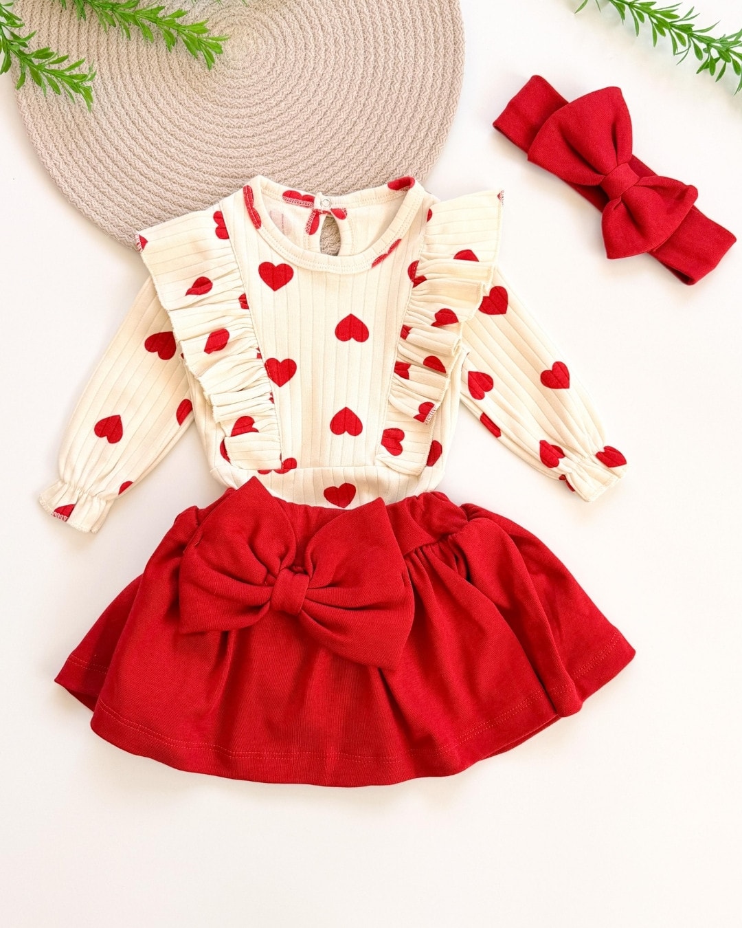 Love Dream Etekli 3 Parça Kız Bebek Takımı