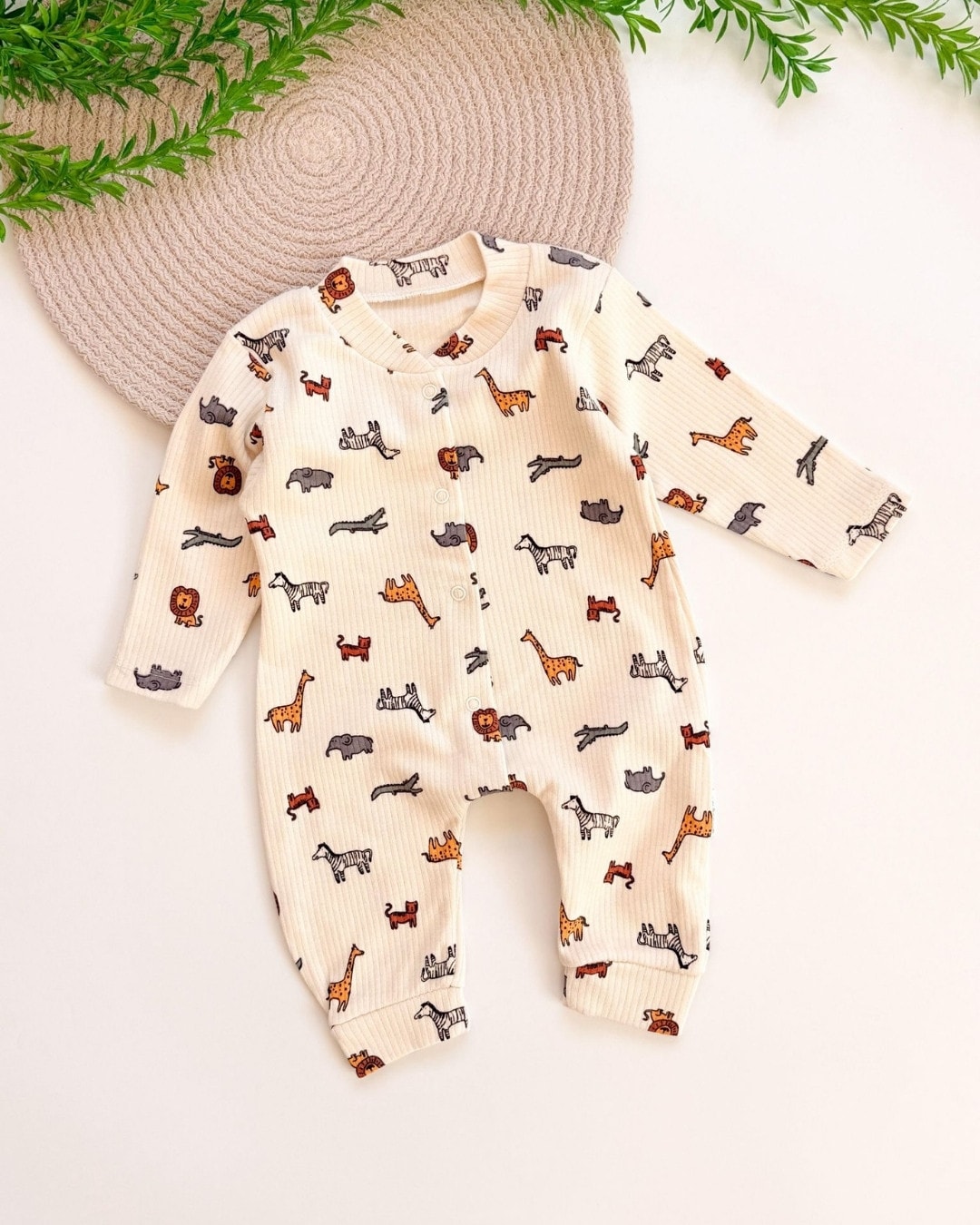 Animal Erkek Bebek Tulumu - Bej