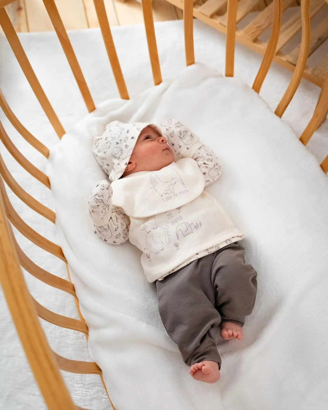 Fil Desenli 5 Parça Hastane Çıkış Seti HS98