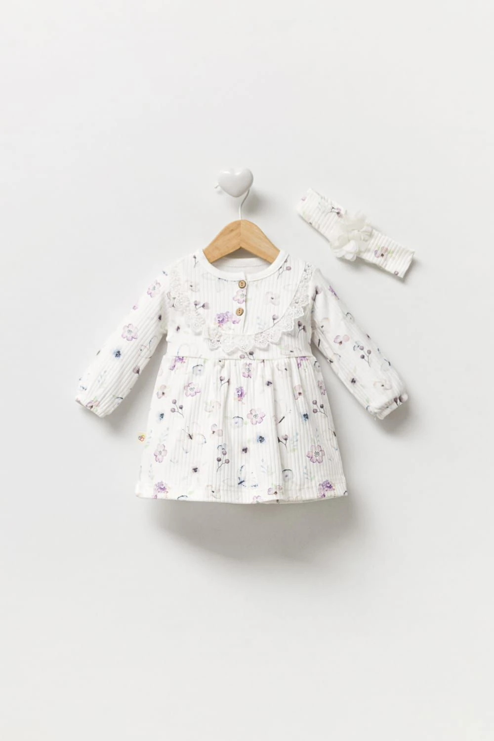 Garden Önü Dantelli Kız Bebek Elbisesi - Lila