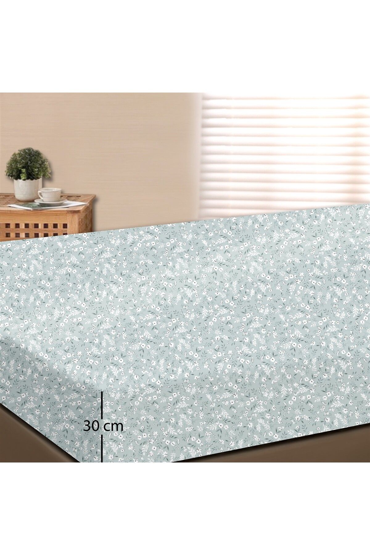Dalya %100 Pamuk Çift Kişilik Lastikli Çarşaf Seti  - 160x200+30 cm - Mavi̇