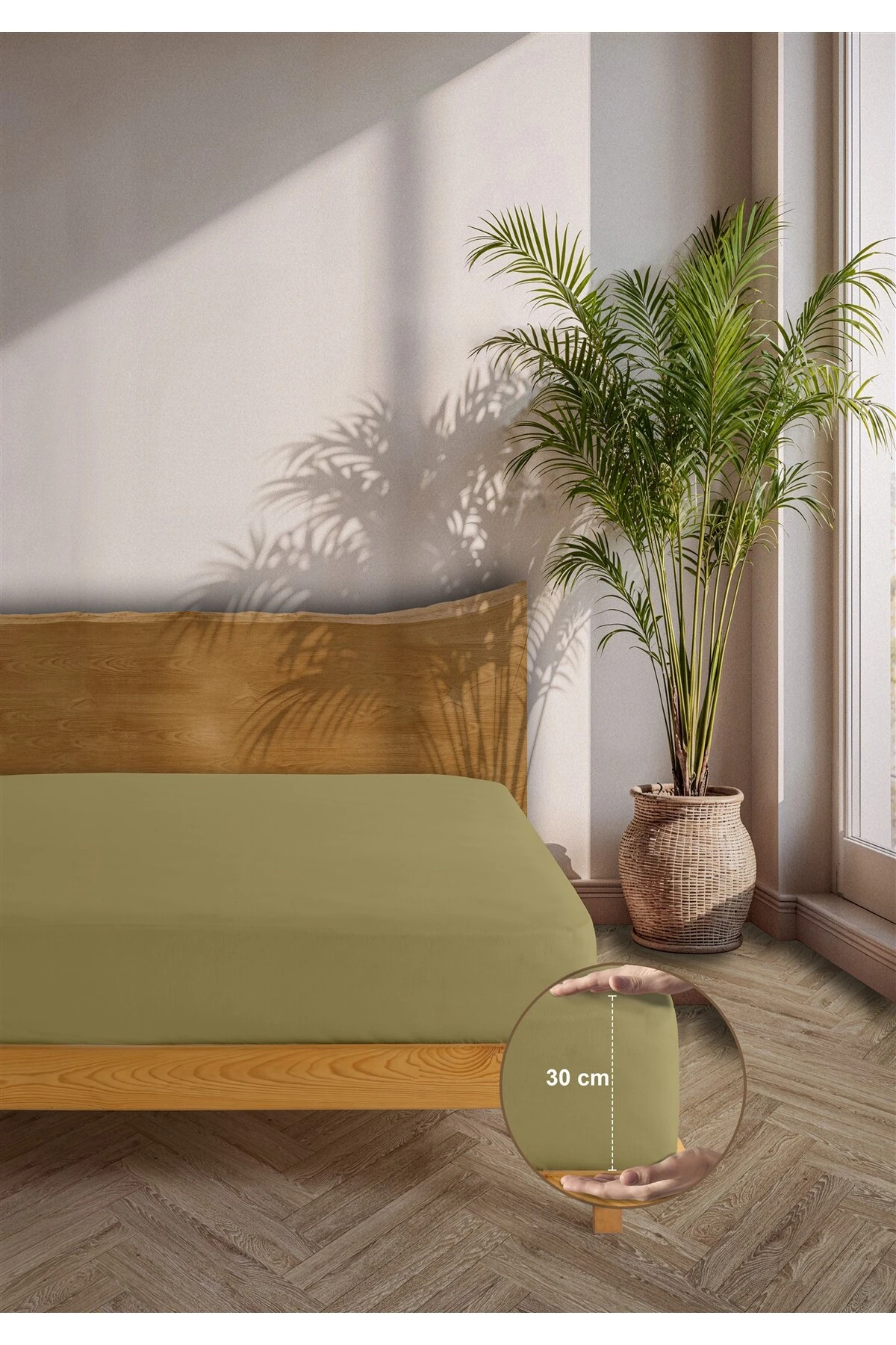 Siena Ranforce %100 Pamuk Lastikli Çarşaf Seti - zeyti̇n yeşi̇li̇