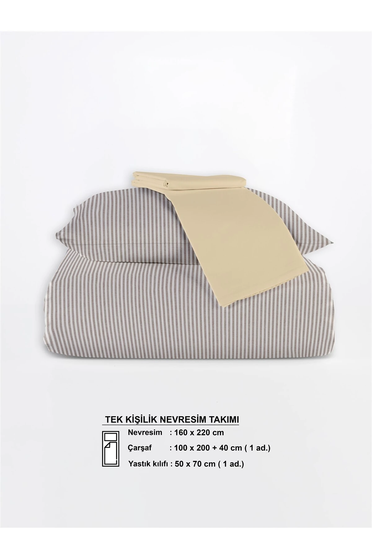 Mira %100 Pamuk Ranforce Yezra Ipliği Boyalı Nevresim Takımı Tek Kişilik - 160x220 cm