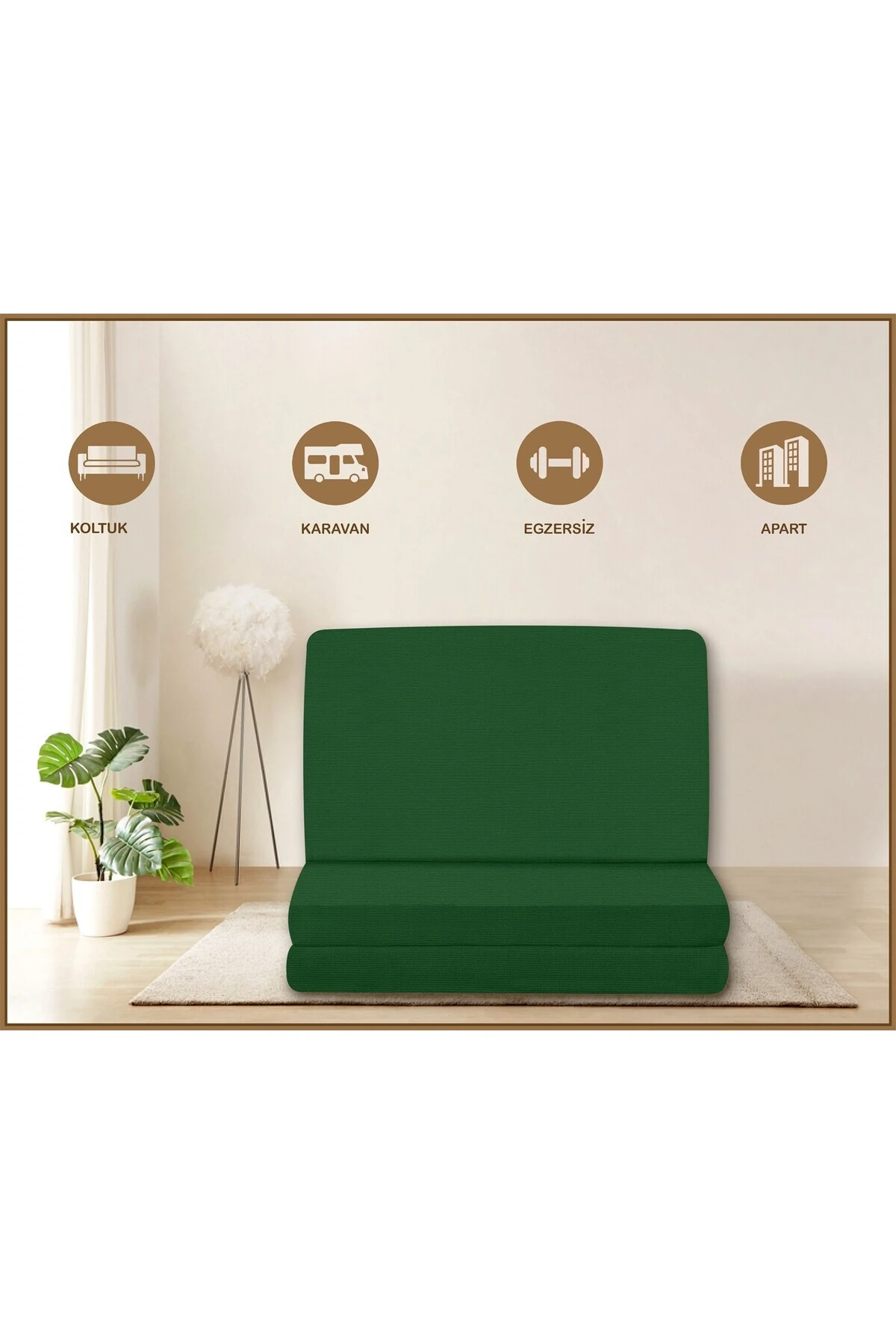 Canvas Açık Pembe Fermuarlı Katlanabilir Yer Yatağı Yer Minderi 70x180x6cm