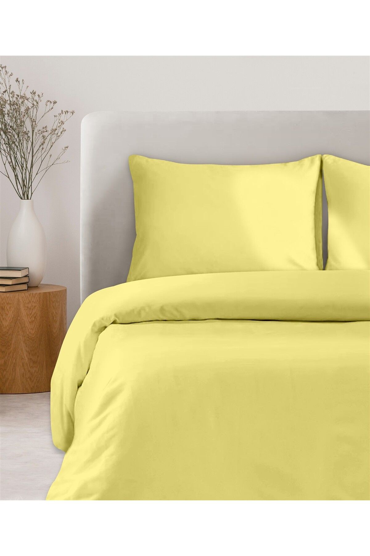 Organik Pamuk Akfil Nevresim Seti Çift Kişilik 200x220 cm - Sarı