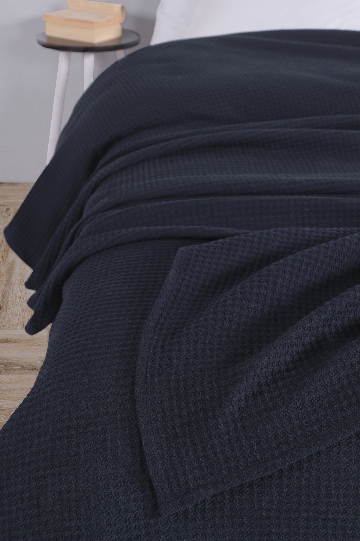 Pamuklu Aden Çok Amaçlı Örtü Tek Kişilik - 160x230 cm - lacivert