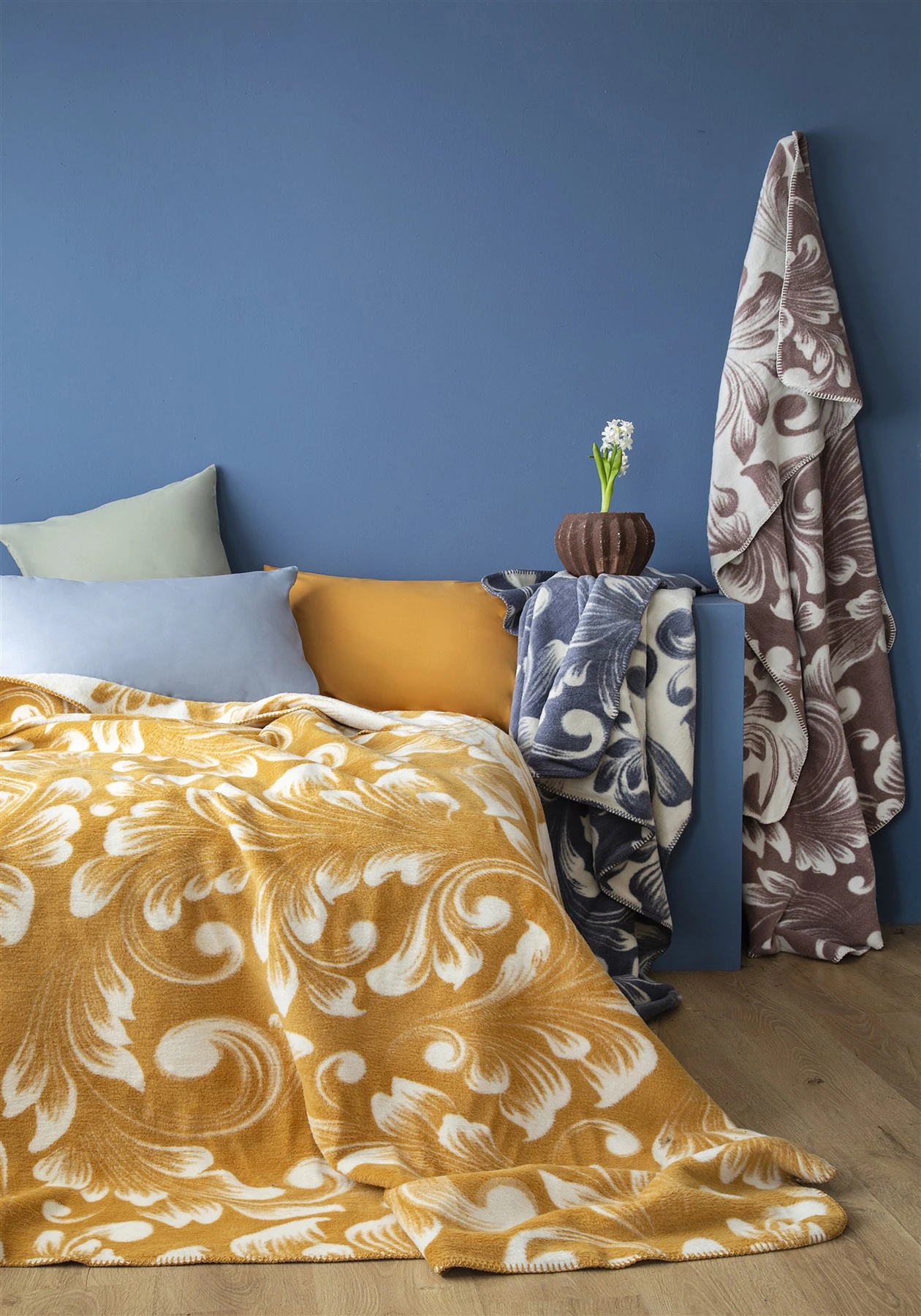 Bloom Pamuklu Battaniye Tek Kişilik 150x200 cm - Hardal