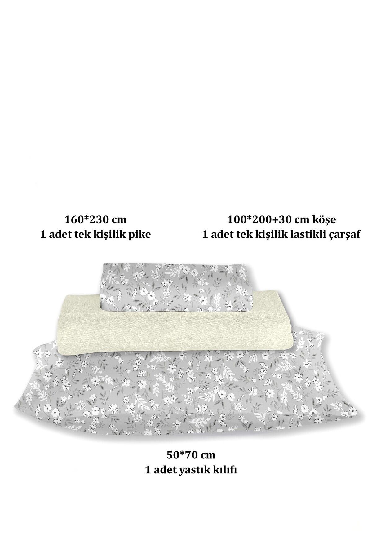 %100 Pamuk Doria Tek Kişilik Pike Takımı 160 x 200 cm