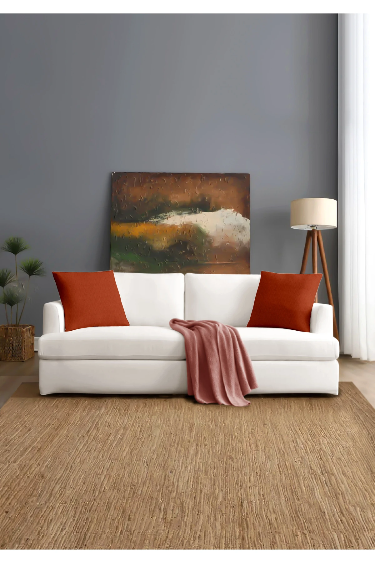 Canvas 6'lı  Sıvı Geçirmez Leke Tutmaz Kırlent Kılıfı 45 x 45 cm - ki̇remi̇t