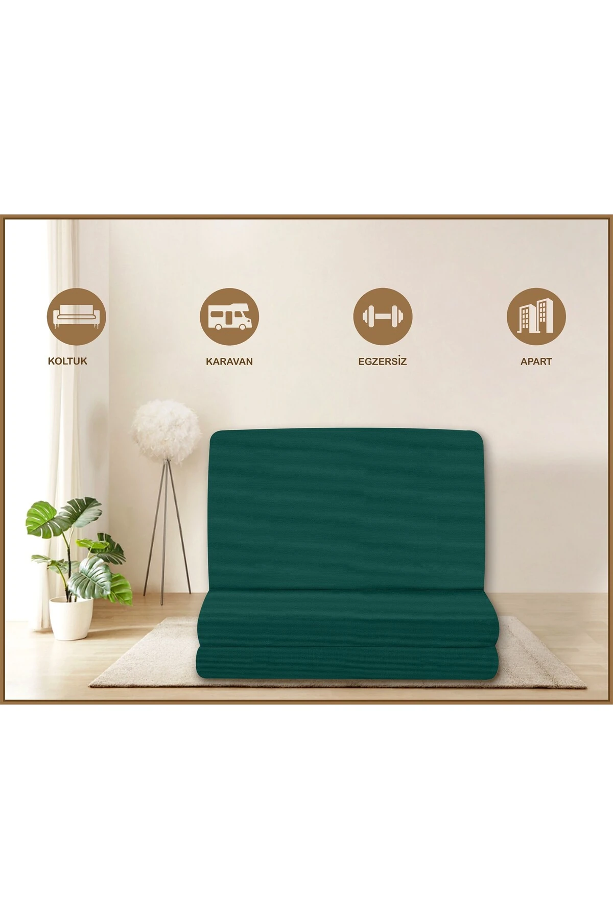 Canvas  Fermuarlı Katlanabilir Yer Yatağı Yer Minderi 80x180x6cm