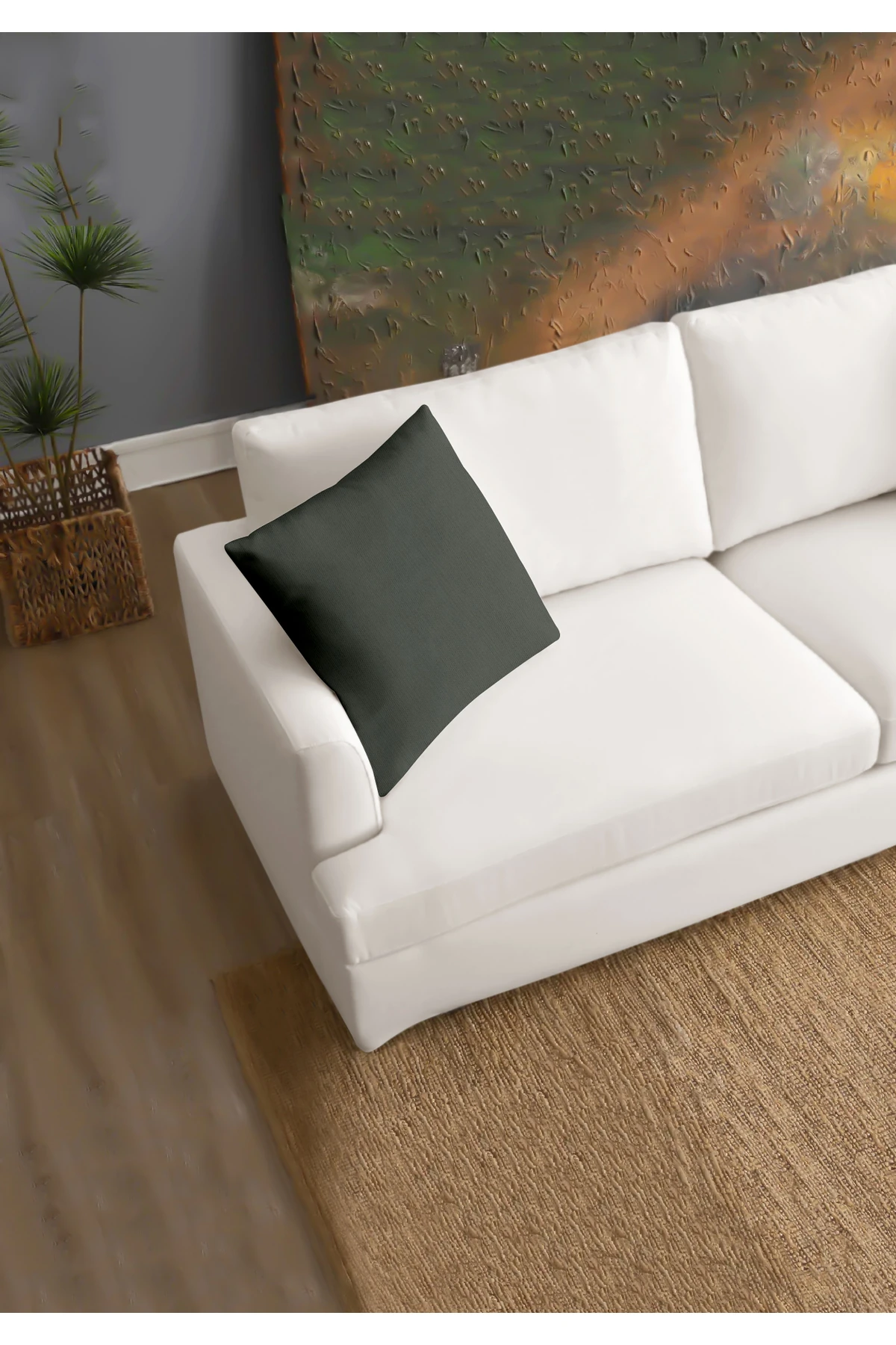 Canvas 6'lı  Sıvı Geçirmez Leke Tutmaz Kırlent Kılıfı 45 x 45 cm - Koyu Gri̇