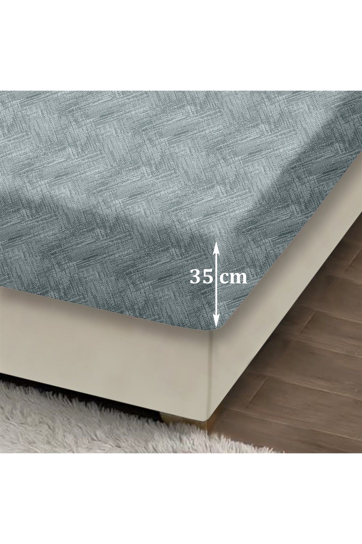 Always Pamuklu Lastikli Çarşaf Seti Çift Kişilik 160x200+35cm - Orta İndi̇go