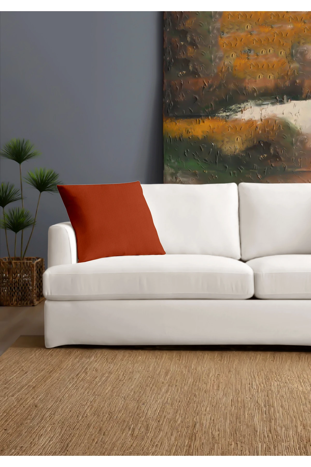 Canvas 6'lı  Sıvı Geçirmez Leke Tutmaz Kırlent Kılıfı 45 x 45 cm - ki̇remi̇t