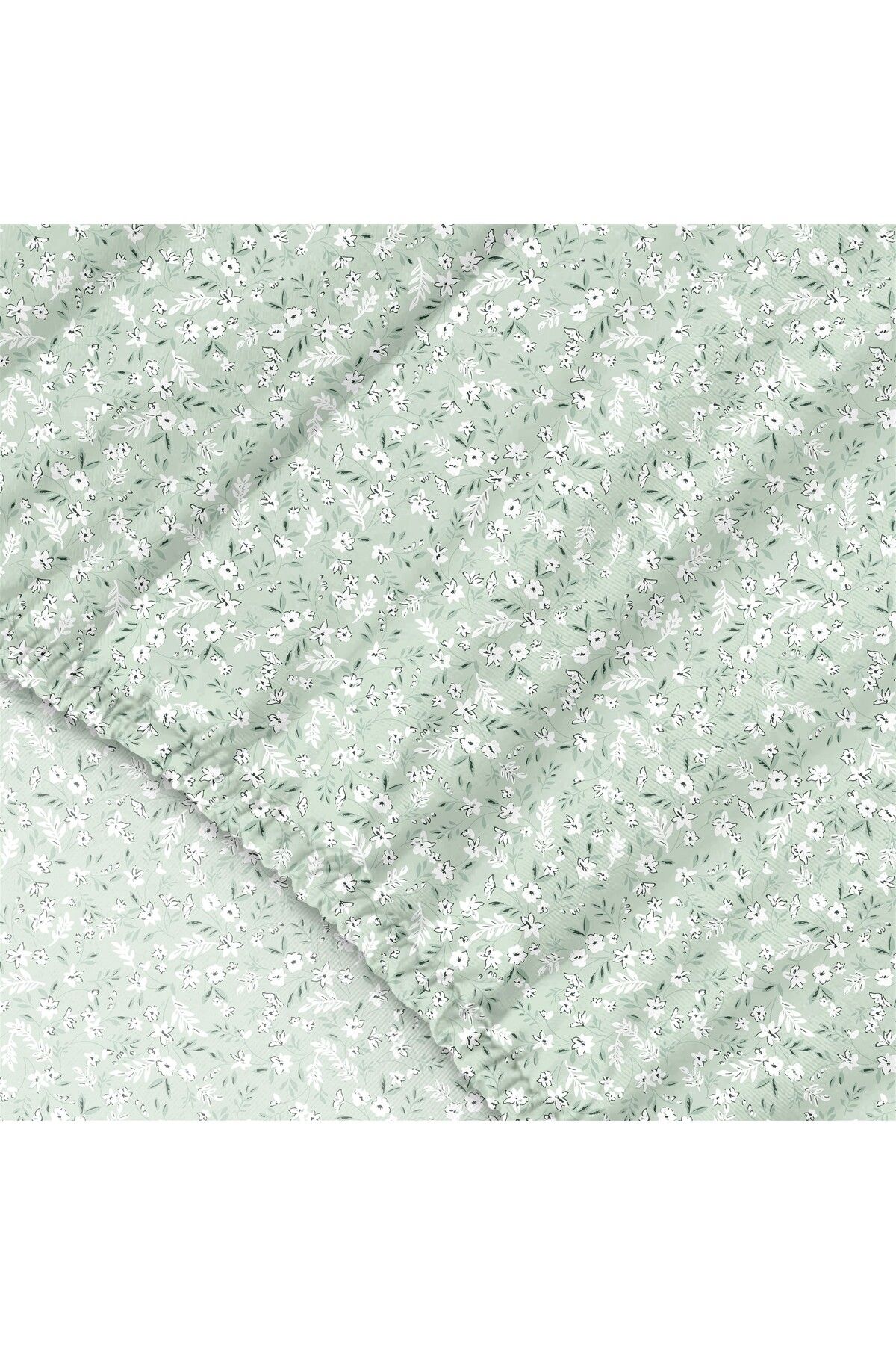 Dalya %100 Pamuk Çift Kişilik Lastikli Çarşaf Seti  - 160x200+30 cm - Mi̇nt