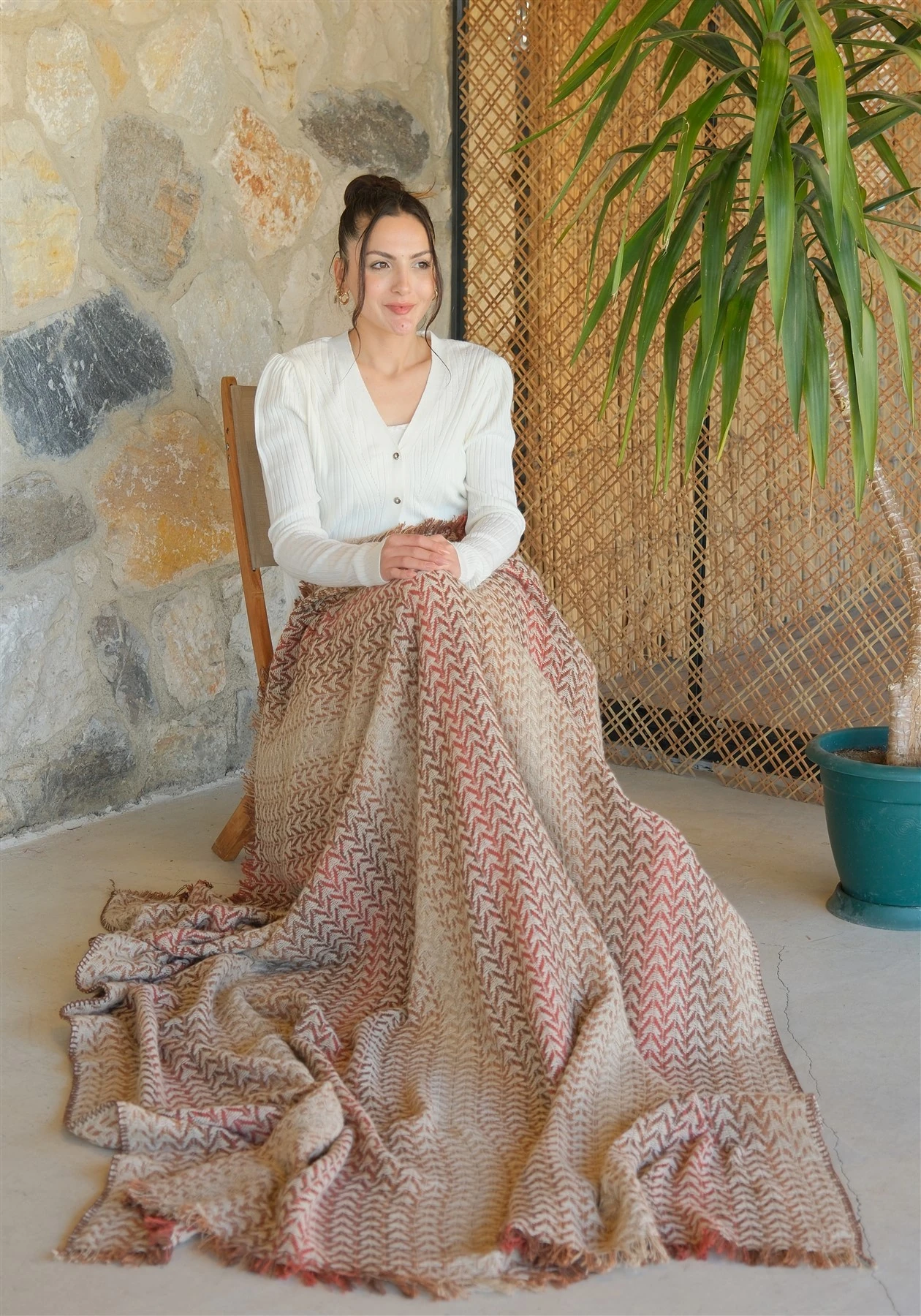 Hetty Pamuklu Skoç Battaniye Çift Kişilik Kahve 150x200 cm - 200 x 220