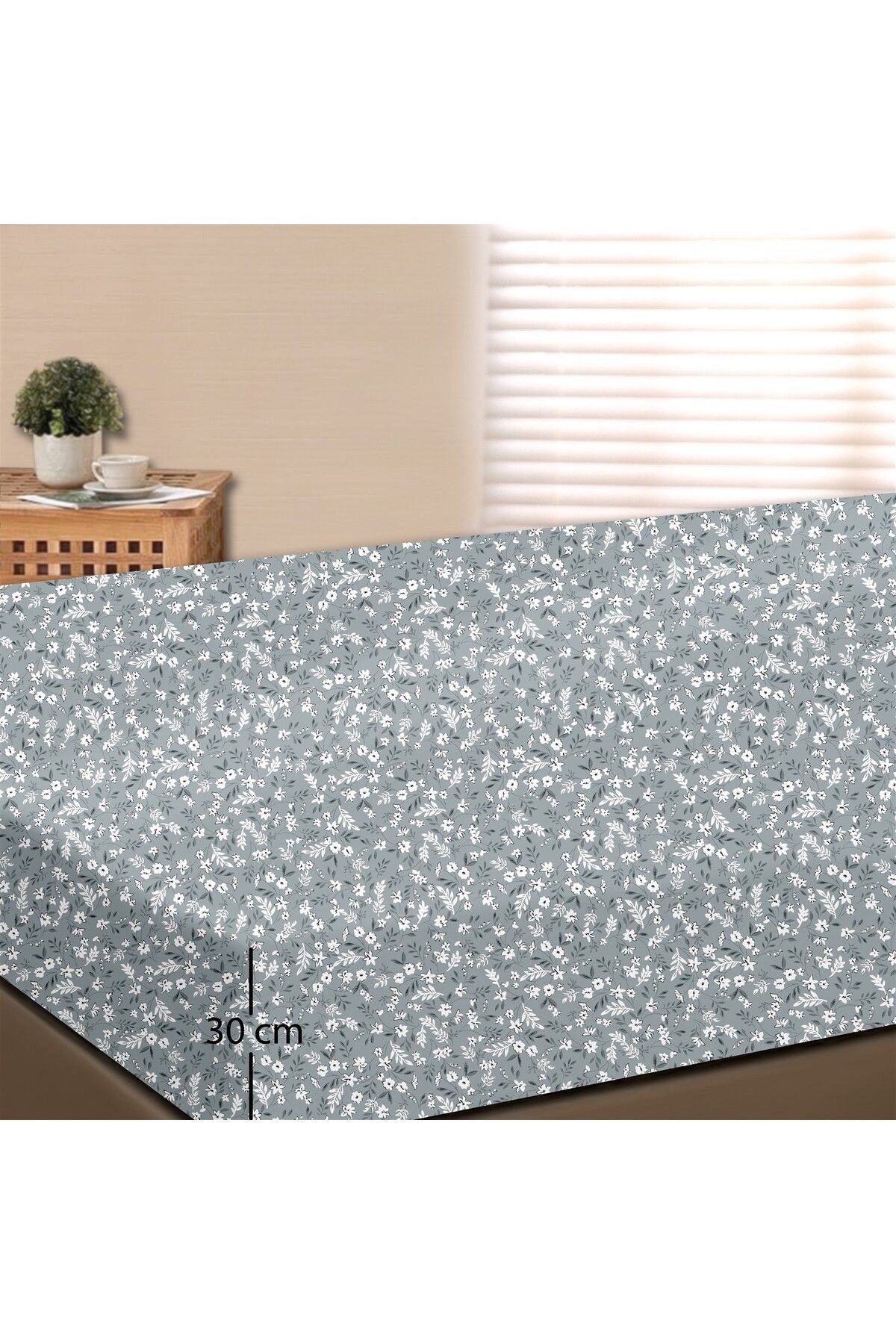 Dalya %100 Pamuk Çift Kişilik Lastikli Çarşaf Seti  - 160x200+30 cm - İndi̇go