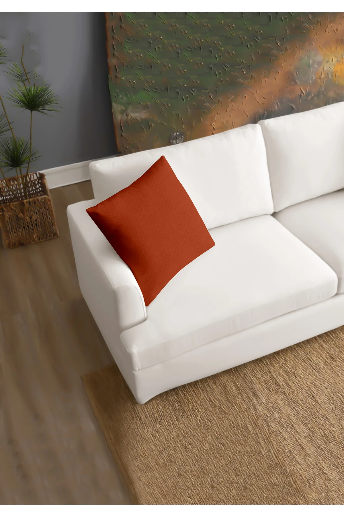 Canvas 6'lı  Sıvı Geçirmez Leke Tutmaz Kırlent Kılıfı 45 x 45 cm - ki̇remi̇t