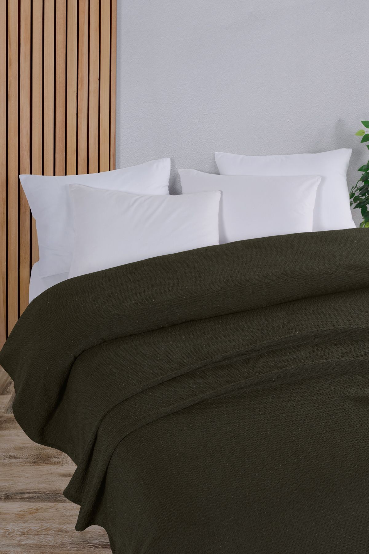 Pamuklu Akel Çok Amaçlı Örtü Çift Kişilik 200x230 cm - Haki̇
