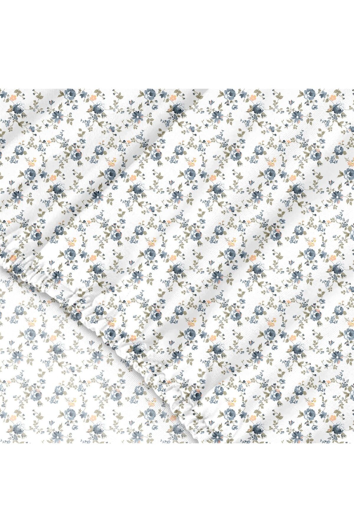 Arora %100 Pamuk Çift Kişilik Lastikli Çarşaf - 160x200+30 cm - İndi̇go