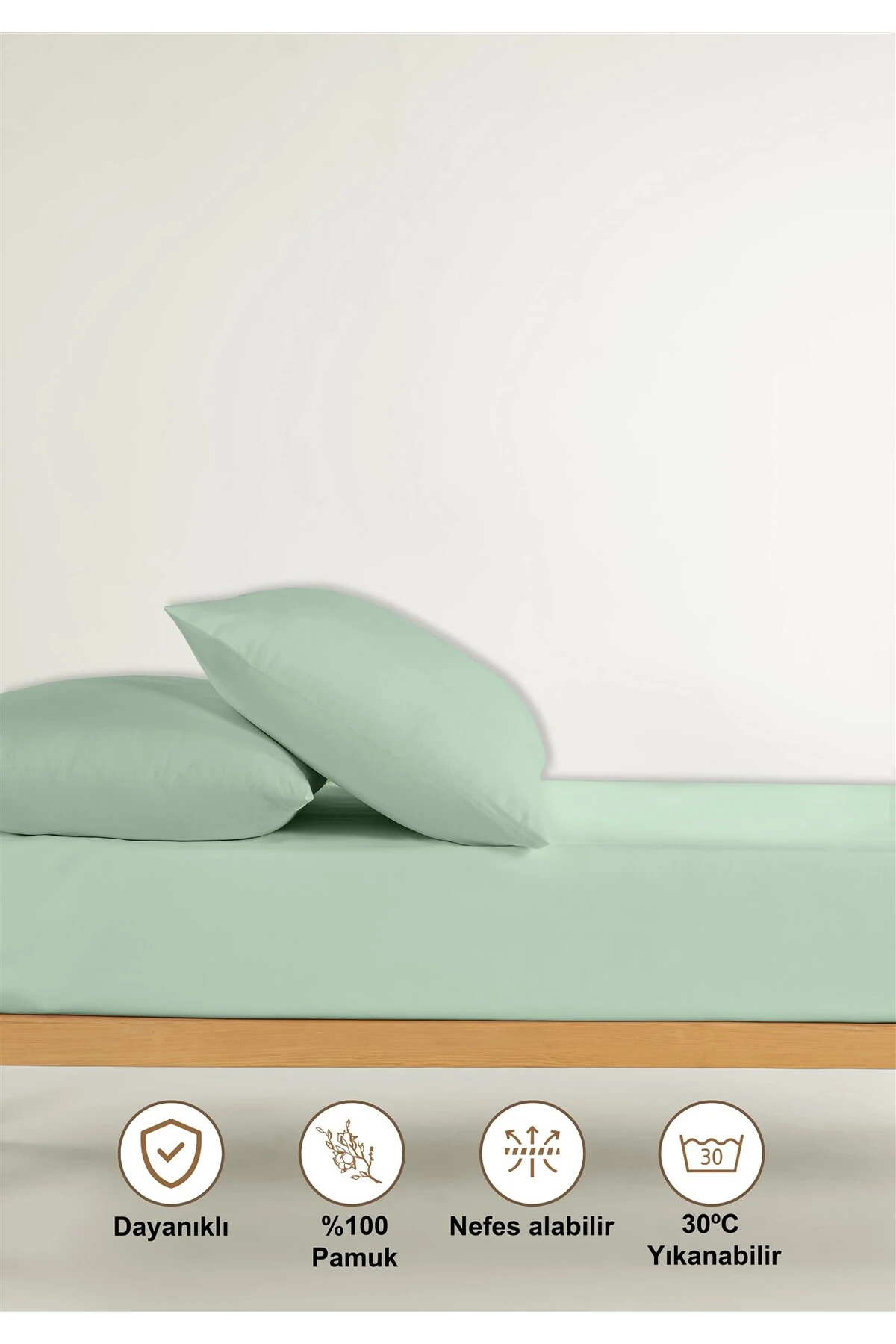 Siena Ranforce %100 Pamuk Lastikli Çarşaf Seti - Mi̇nt