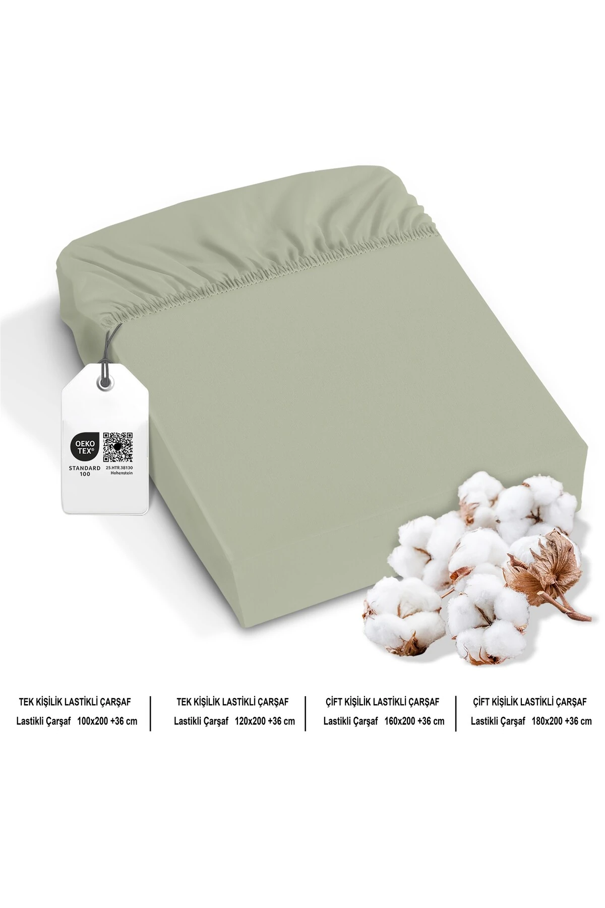 %100 Pamuk Penye Lastikli Çarşaf - adaçayi