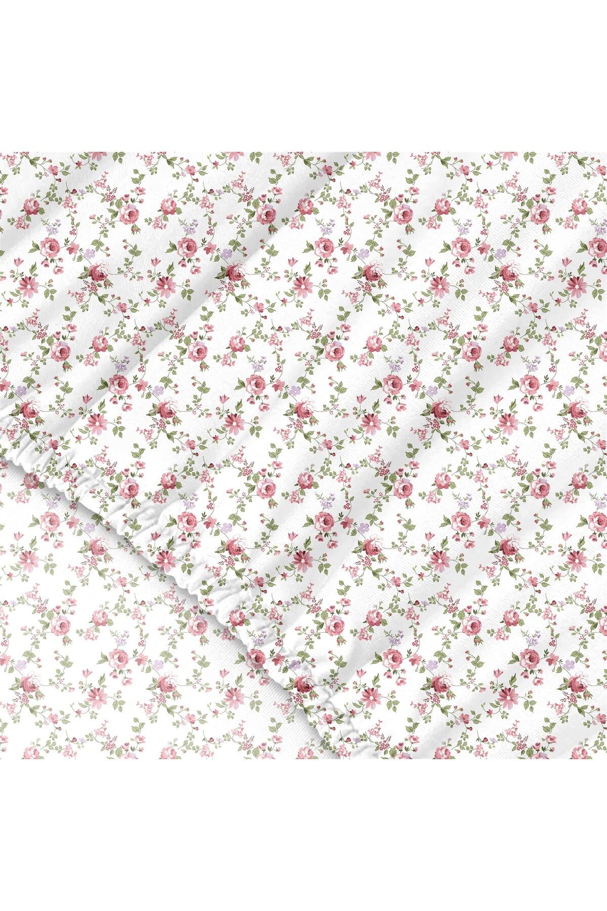 Arora %100 Pamuk Çift Kişilik Lastikli Çarşaf - 160x200+30 cm - Pembe