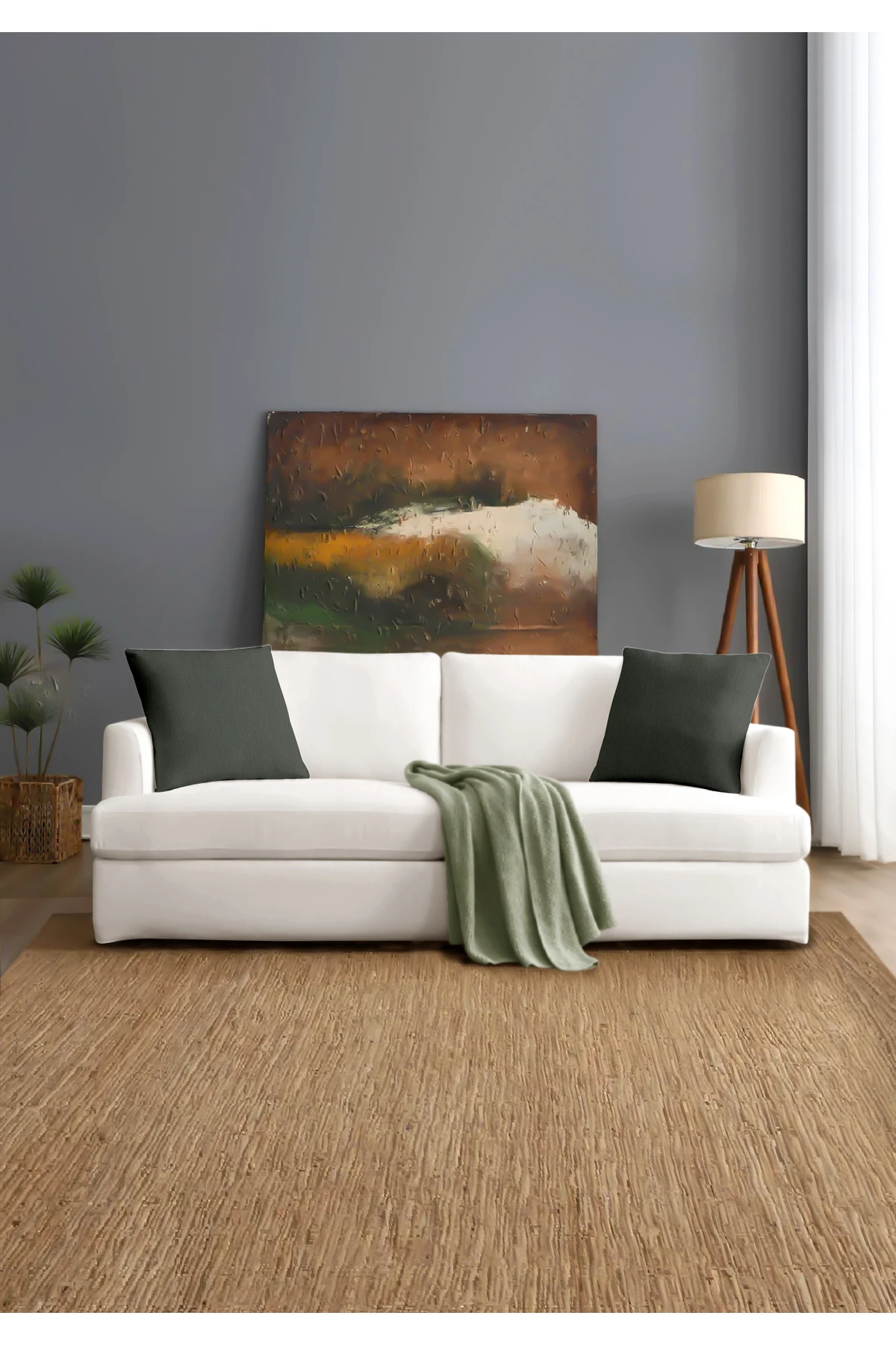 Canvas 6'lı  Sıvı Geçirmez Leke Tutmaz Kırlent Kılıfı 45 x 45 cm - Koyu Gri̇