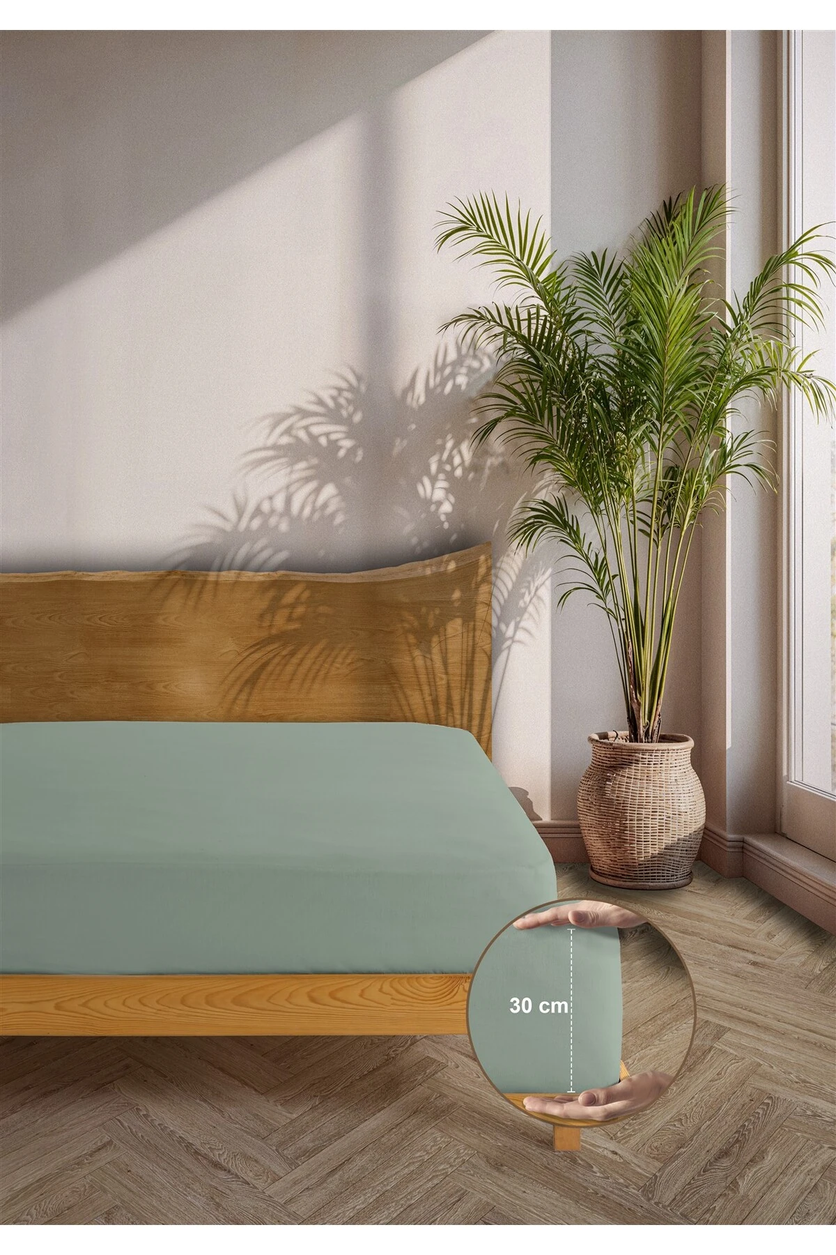 Naria Ranforce %100 Pamuk Lastikli Çarşaf - aqua