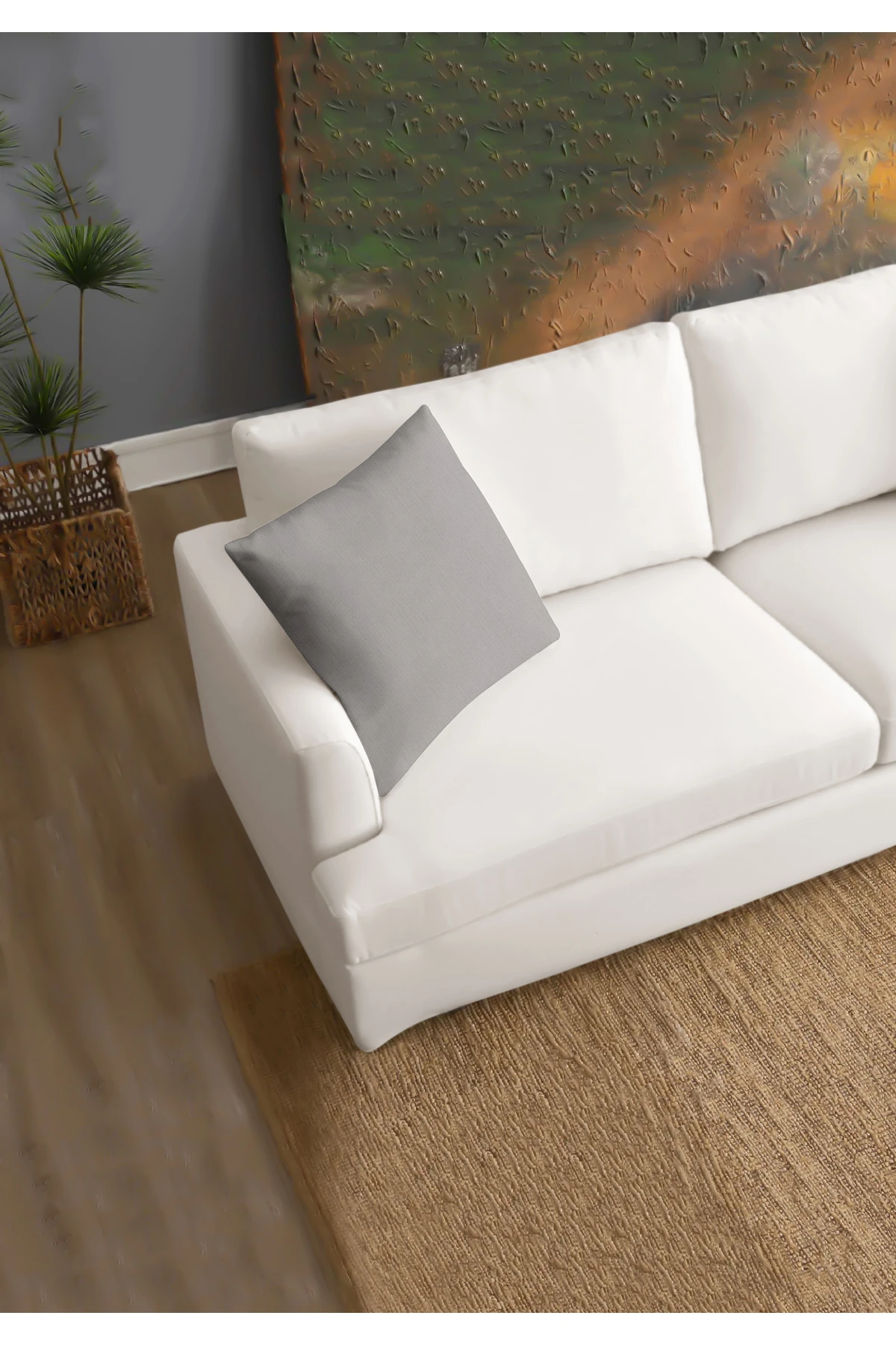 Canvas 6'lı  Sıvı Geçirmez Leke Tutmaz Kırlent Kılıfı 45 x 45 cm - Gri̇