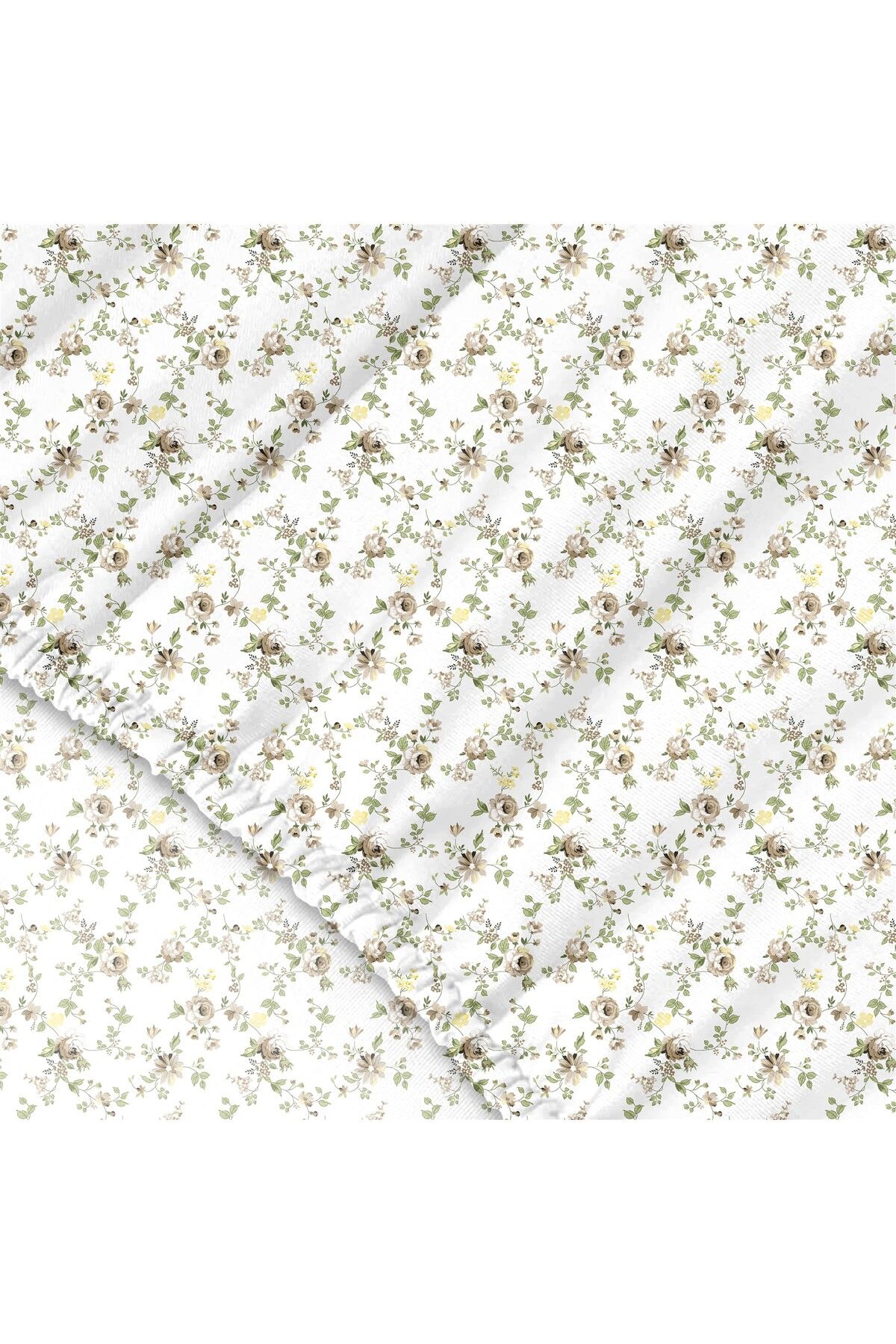 Arora %100 Pamuk Çift Kişilik Lastikli Çarşaf - 160x200+30 cm - Bej