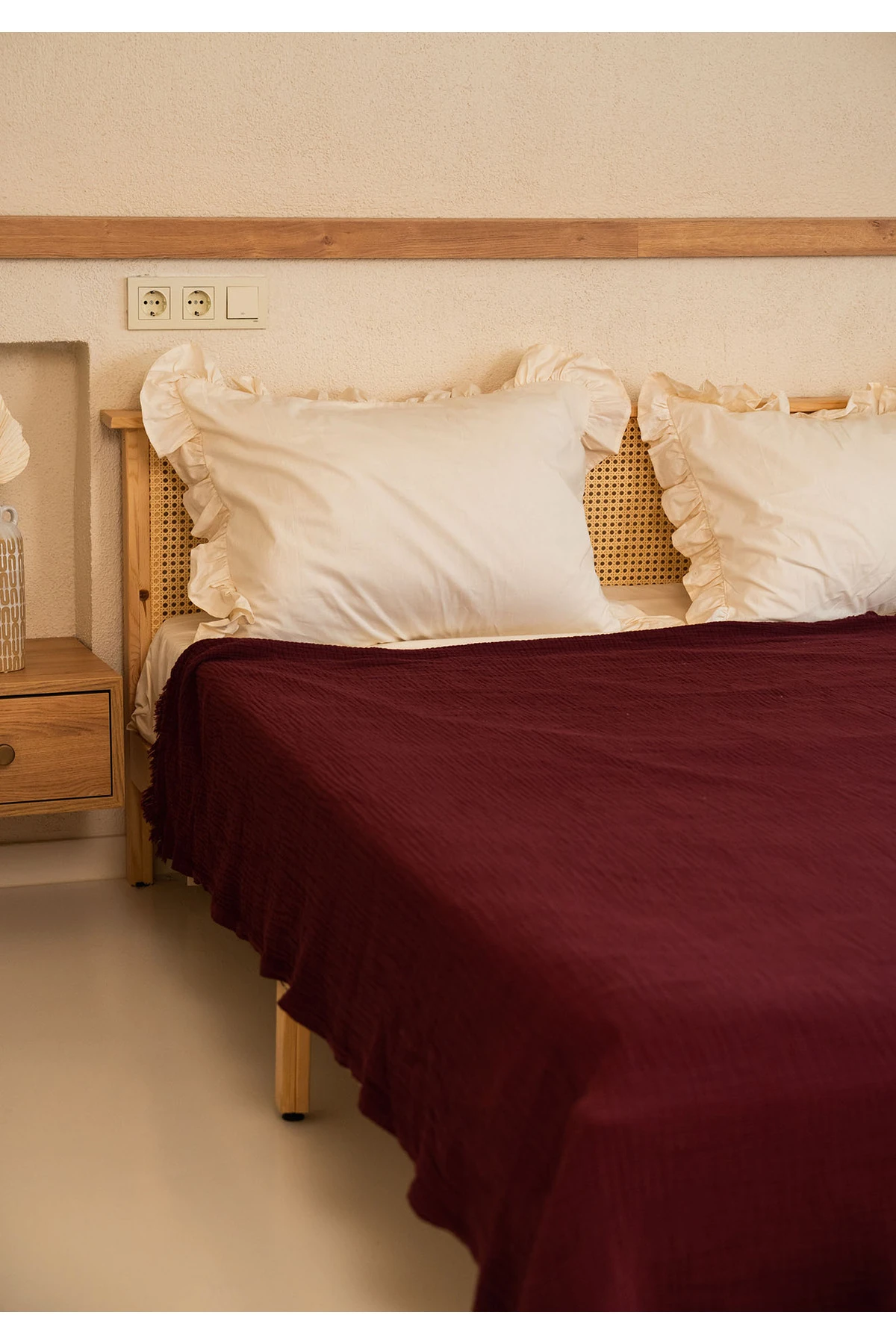 %100 Pamuk 4 kat Müslin Battaniye Takımı Tek Kişilik 160 x 230 cm