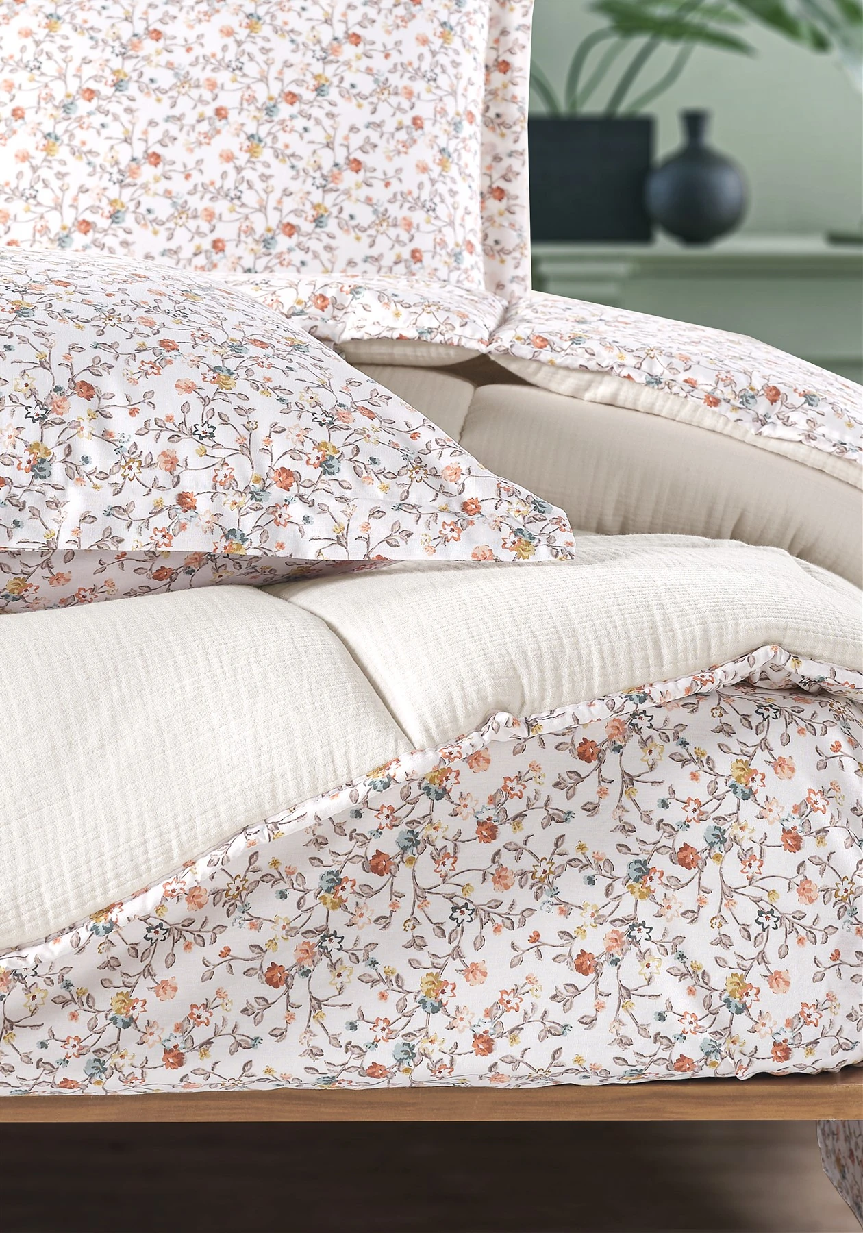 Andy Timeless %100 Pamuk 4 Kat Müslin Comfort Uyku Seti Tek Kişilik 155x215 cm - Ekru