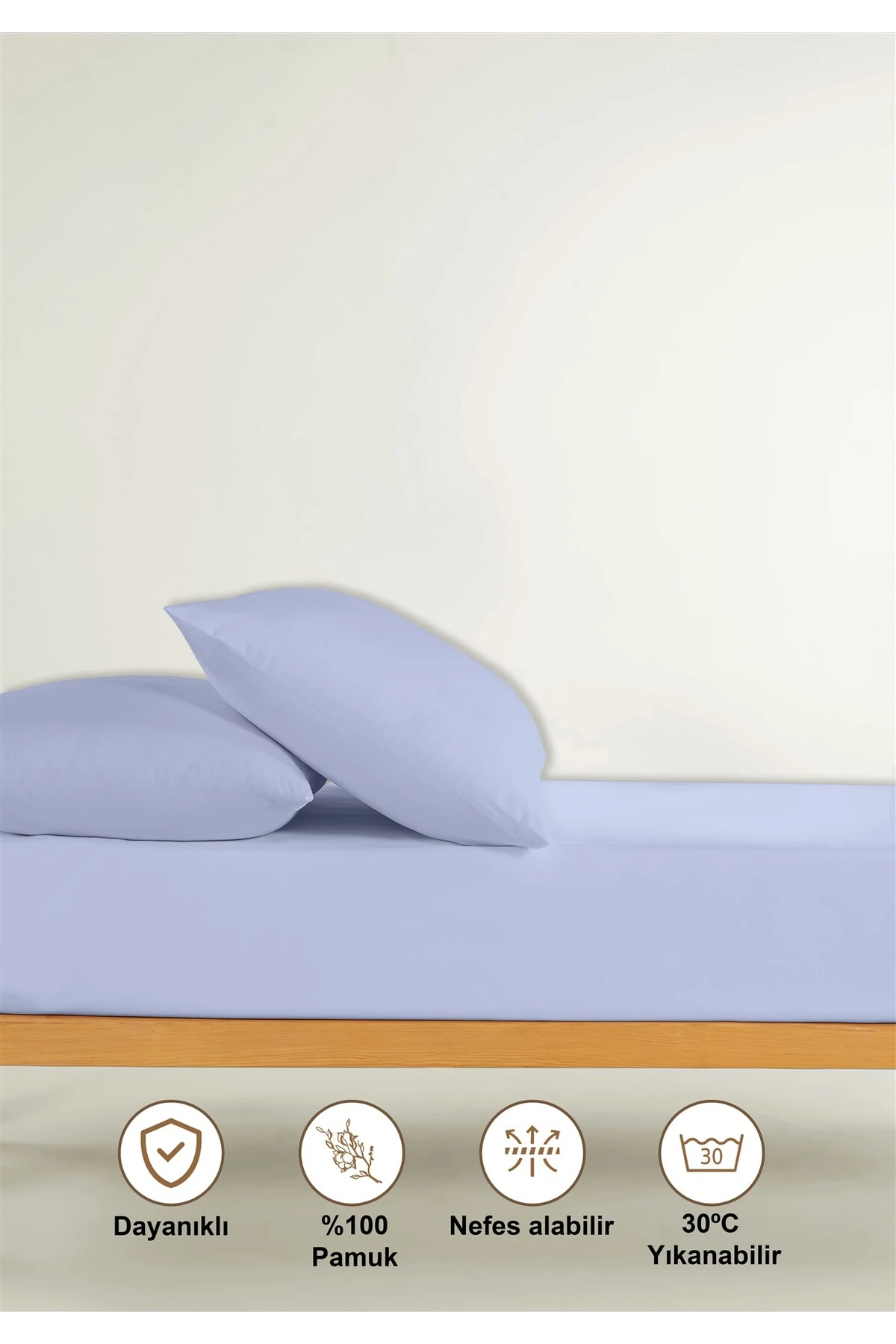 Siena Ranforce %100 Pamuk Lastikli Çarşaf Seti - Mavi̇