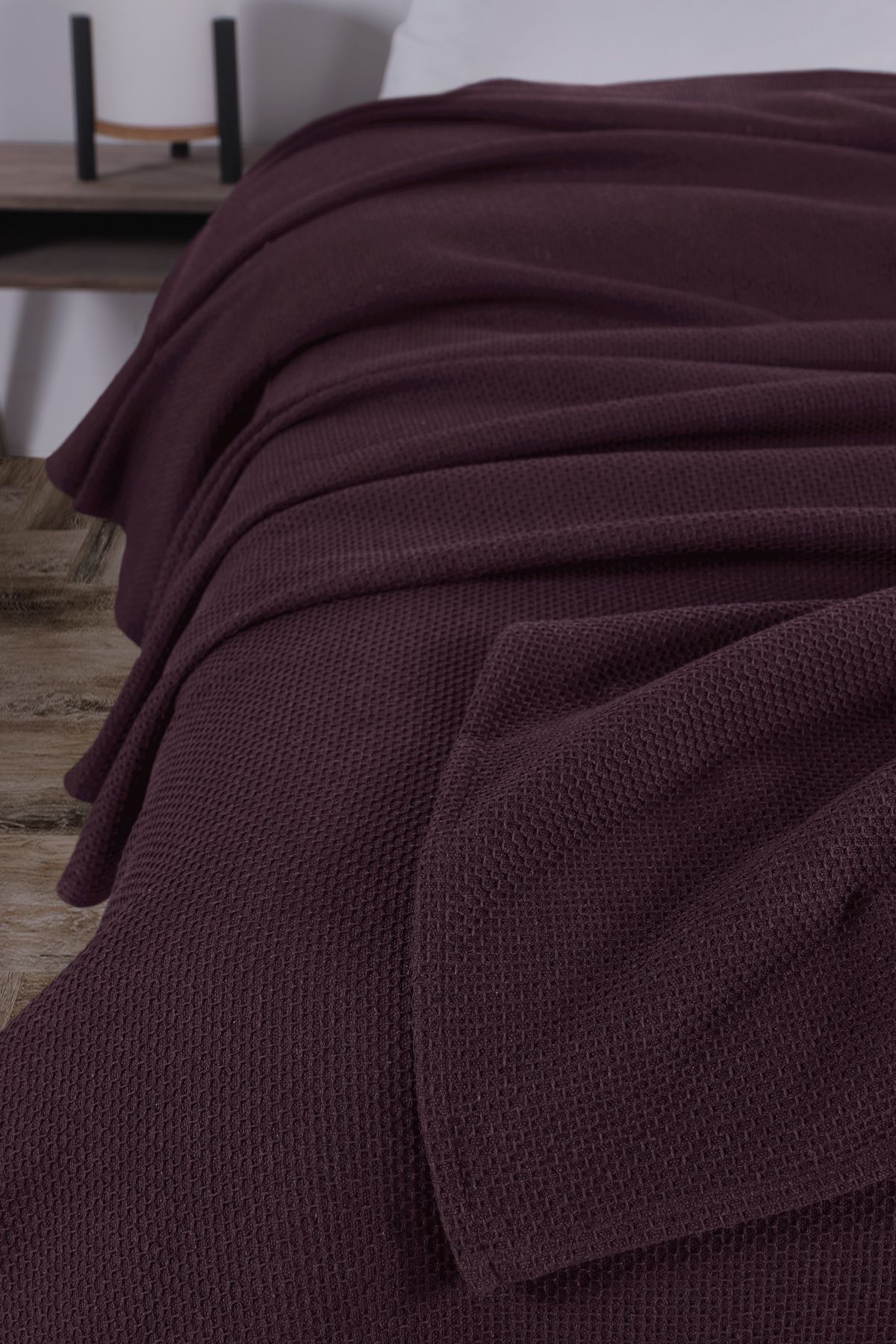 Pamuklu Petek Çok Amaçlı Örtü Çift Kişilik 200x230 cm - Koyu Bordo