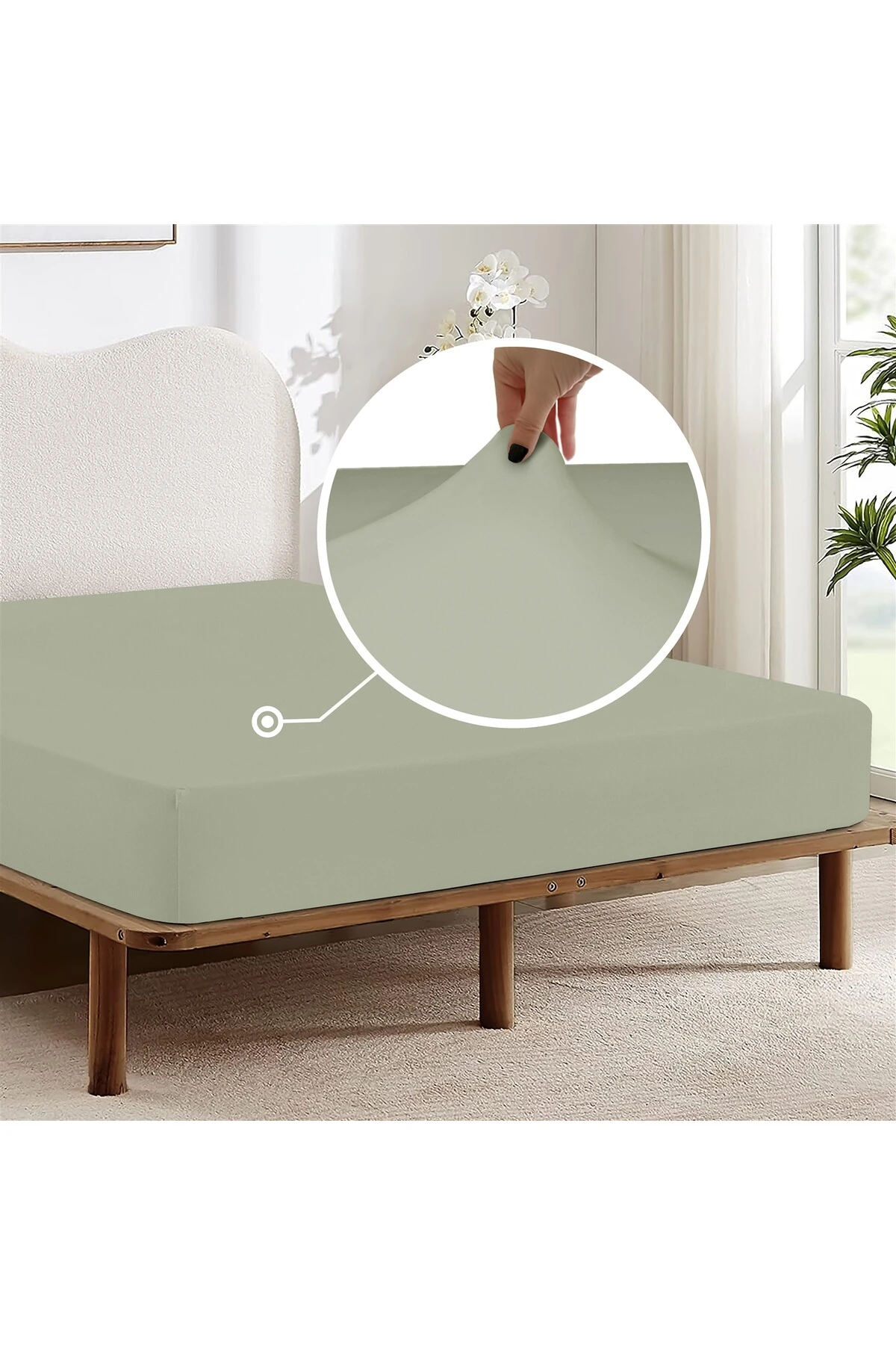 %100 Pamuk Penye Lastikli Çarşaf - adaçayi